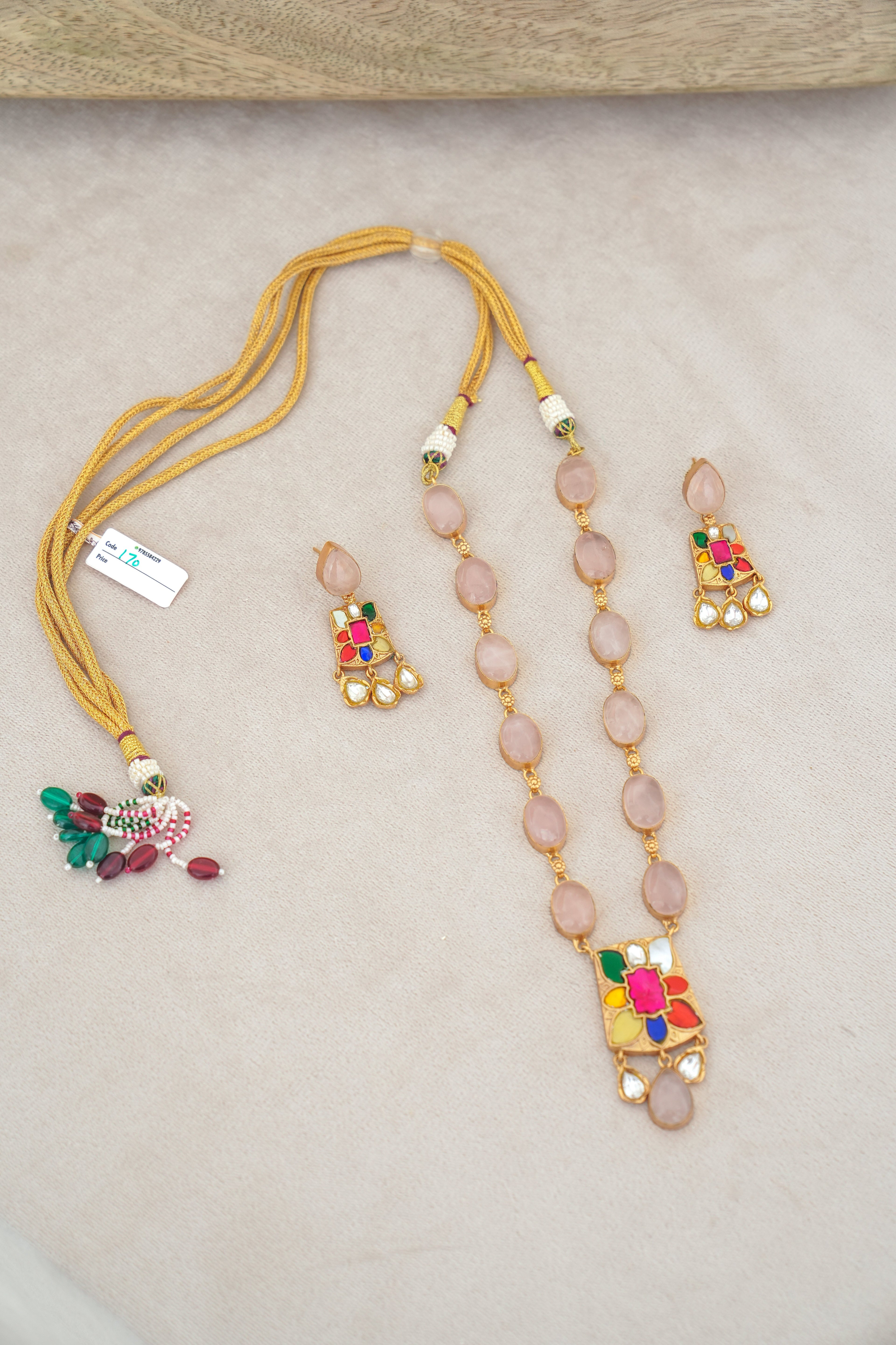 Crimson Bloom Kundan Necklace Set