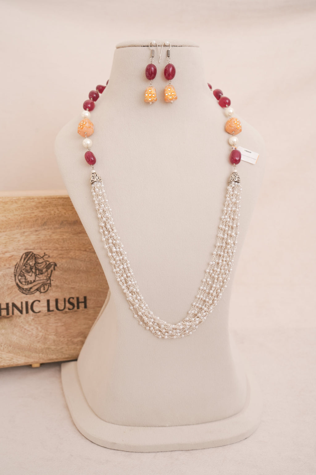 Beads Pearl Multi Strand Necklace Set
