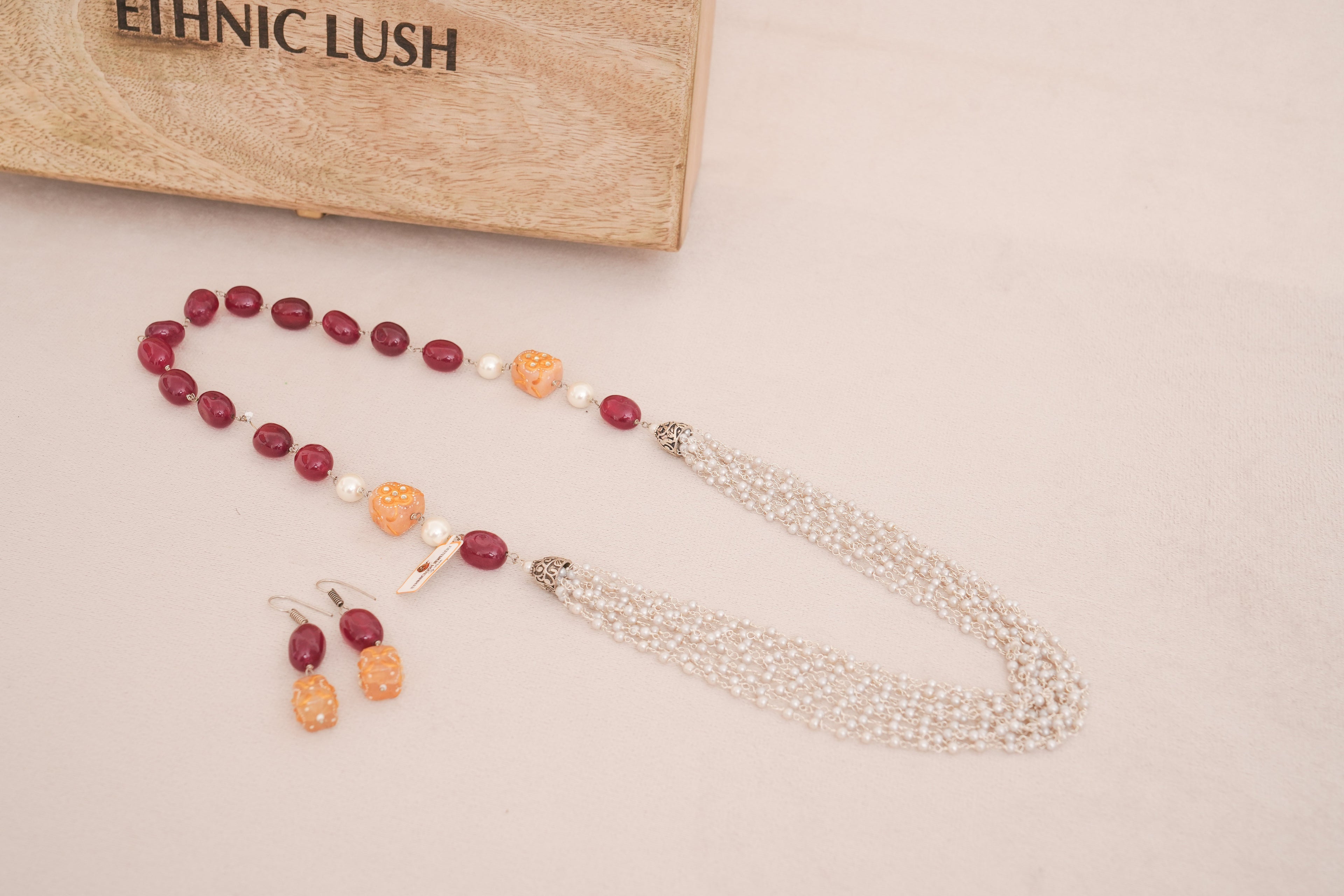 Beads Pearl Multi Strand Necklace Set