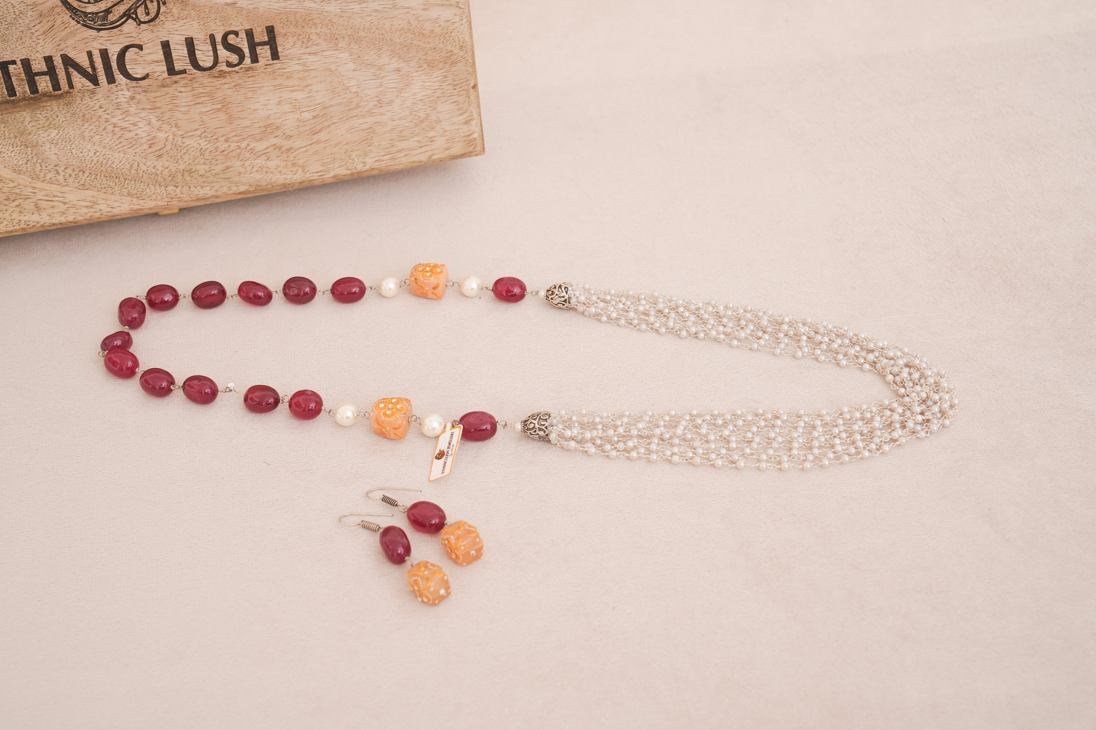 Beads Pearl Multi Strand Necklace Set