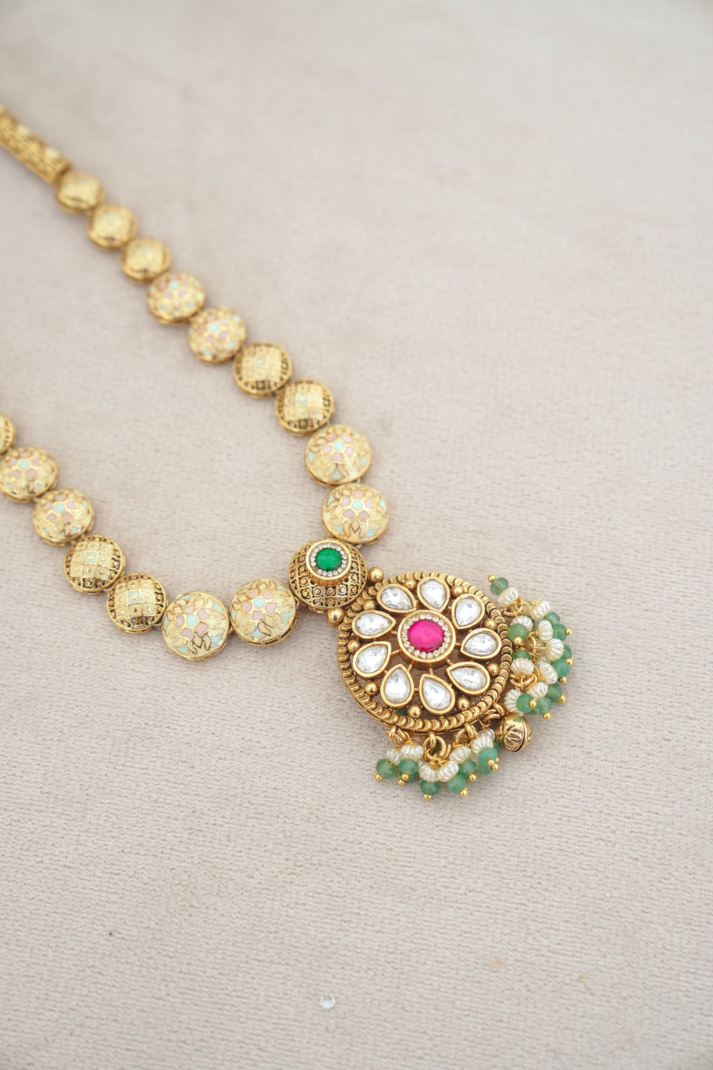 Crimson Bloom Regal Necklace Set