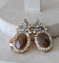 Crimson Sapphire Bloom Statement Earrings