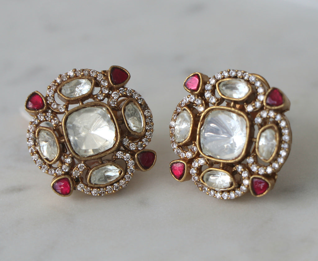 Kundan  Bloom Statement Earrings