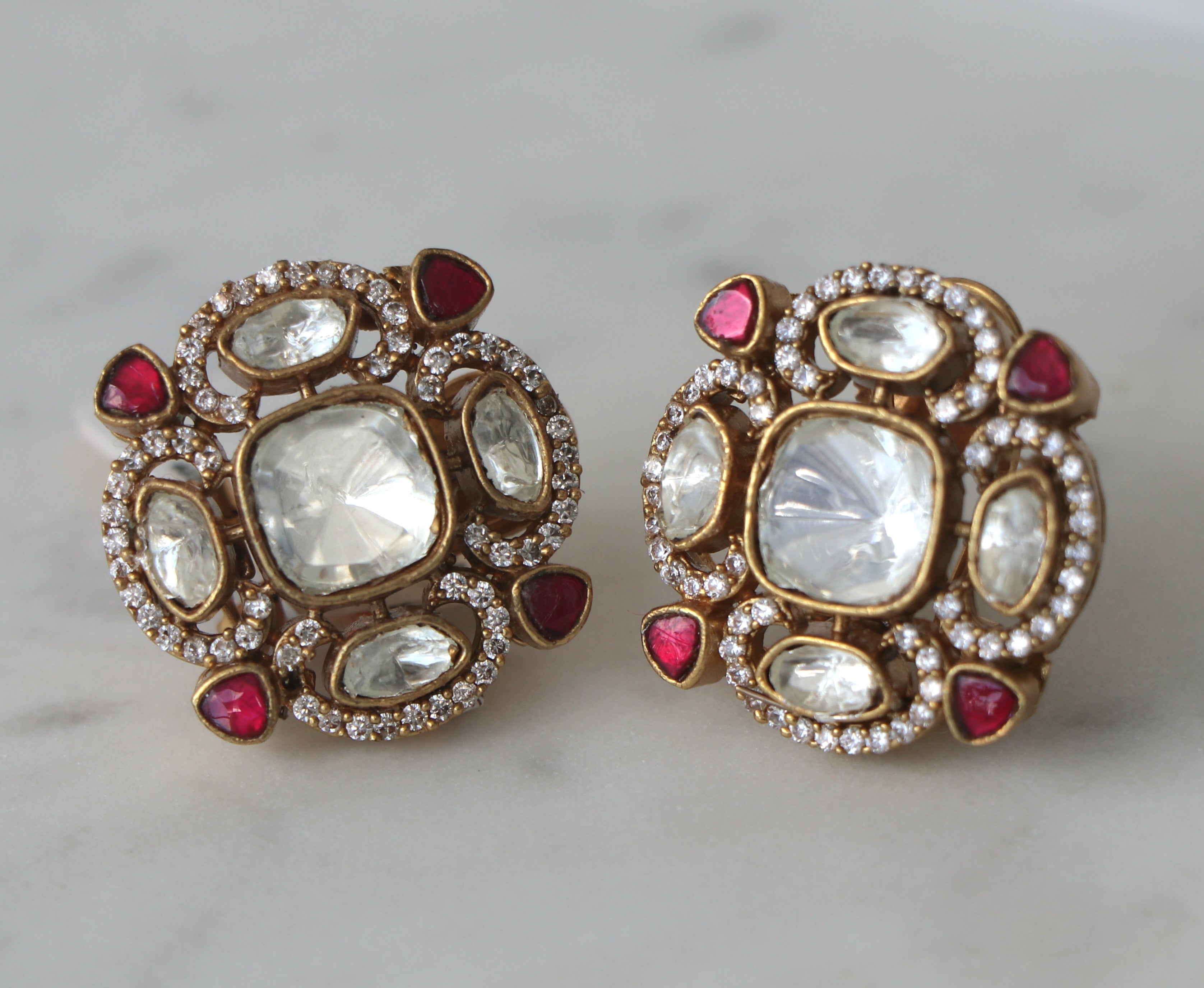 Kundan  Bloom Statement Earrings