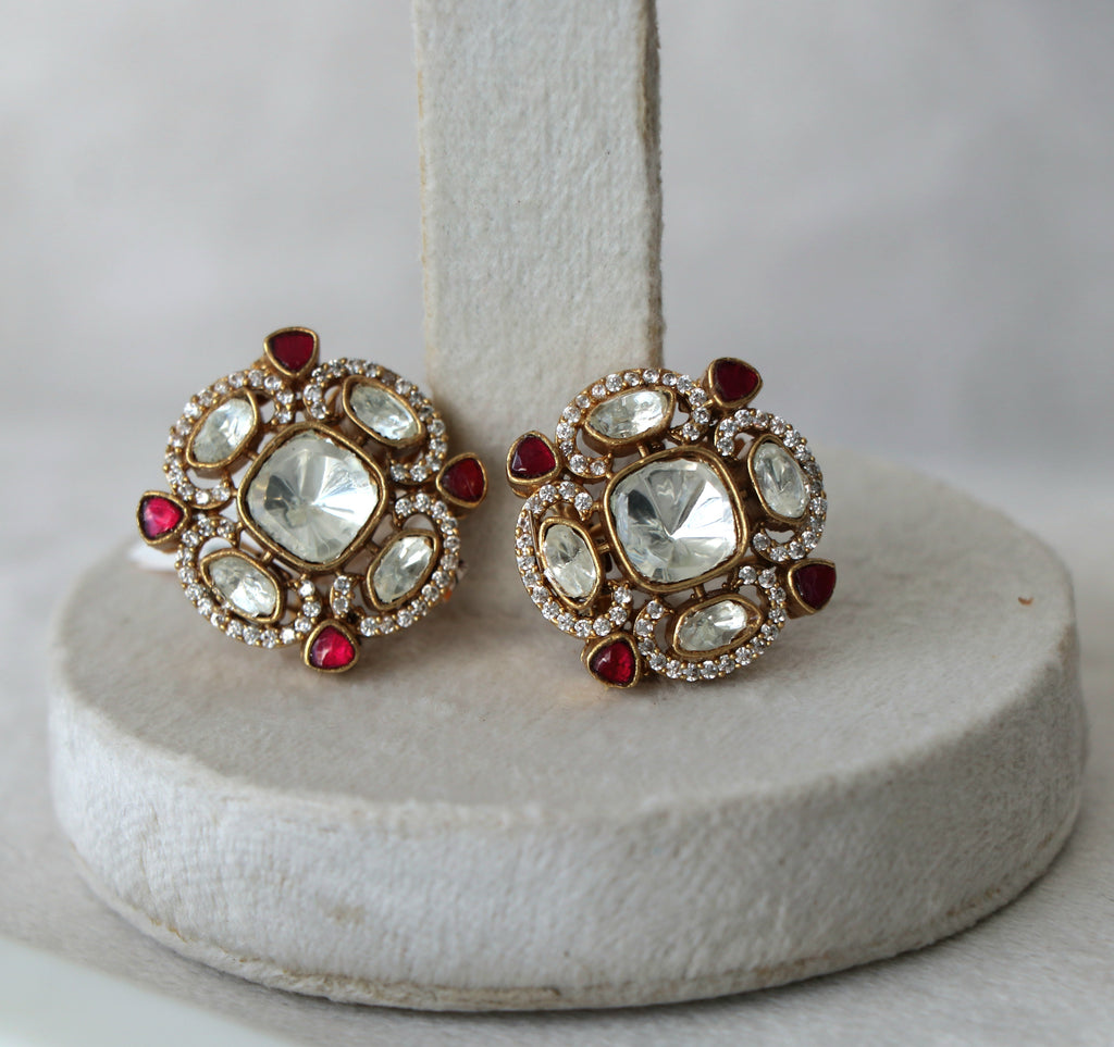 Kundan  Bloom Statement Earrings