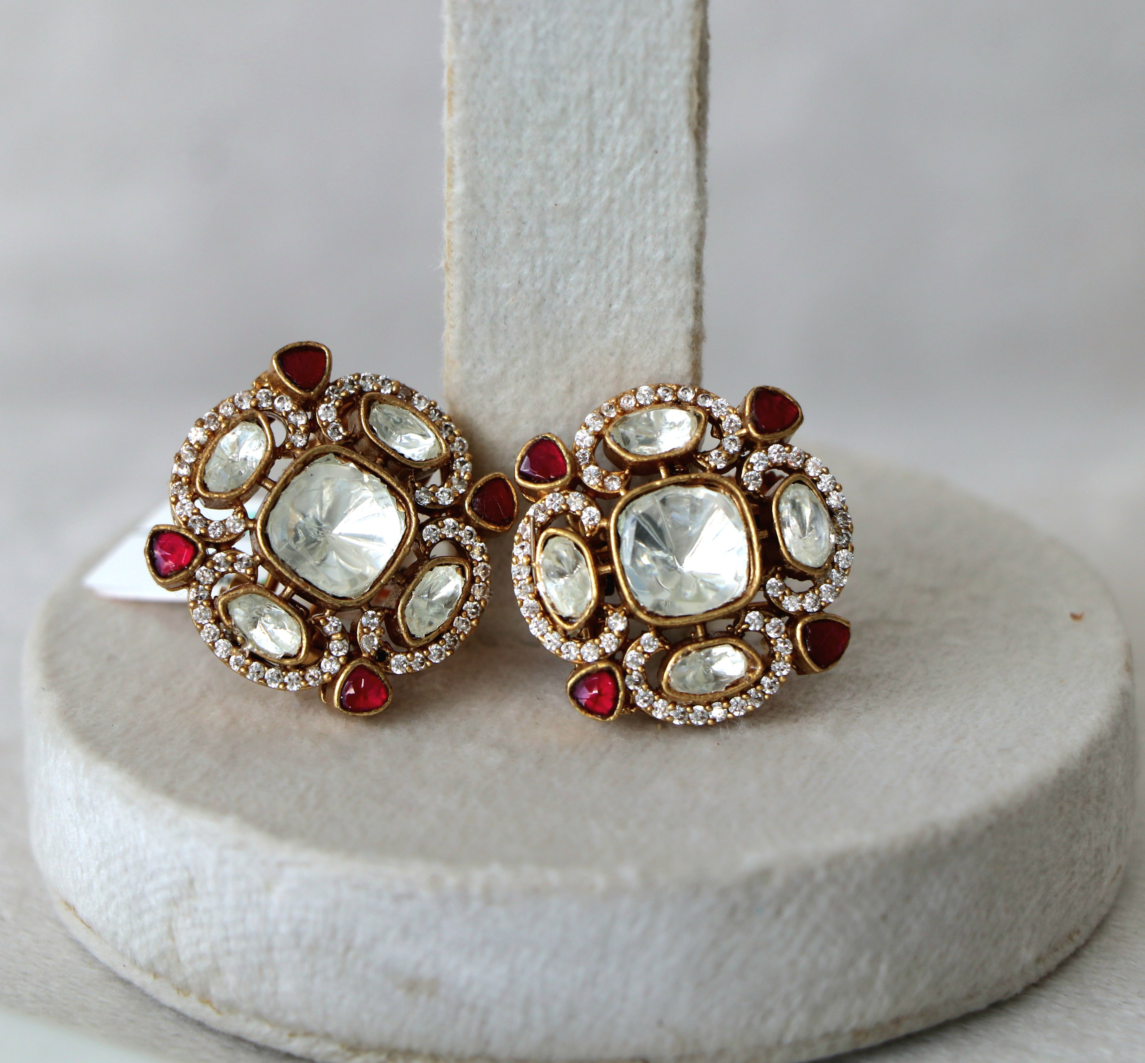 Kundan  Bloom Statement Earrings