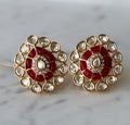 Crimson Bloom Stud Earrings