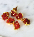 Carnelion Stone Cascade Earrings