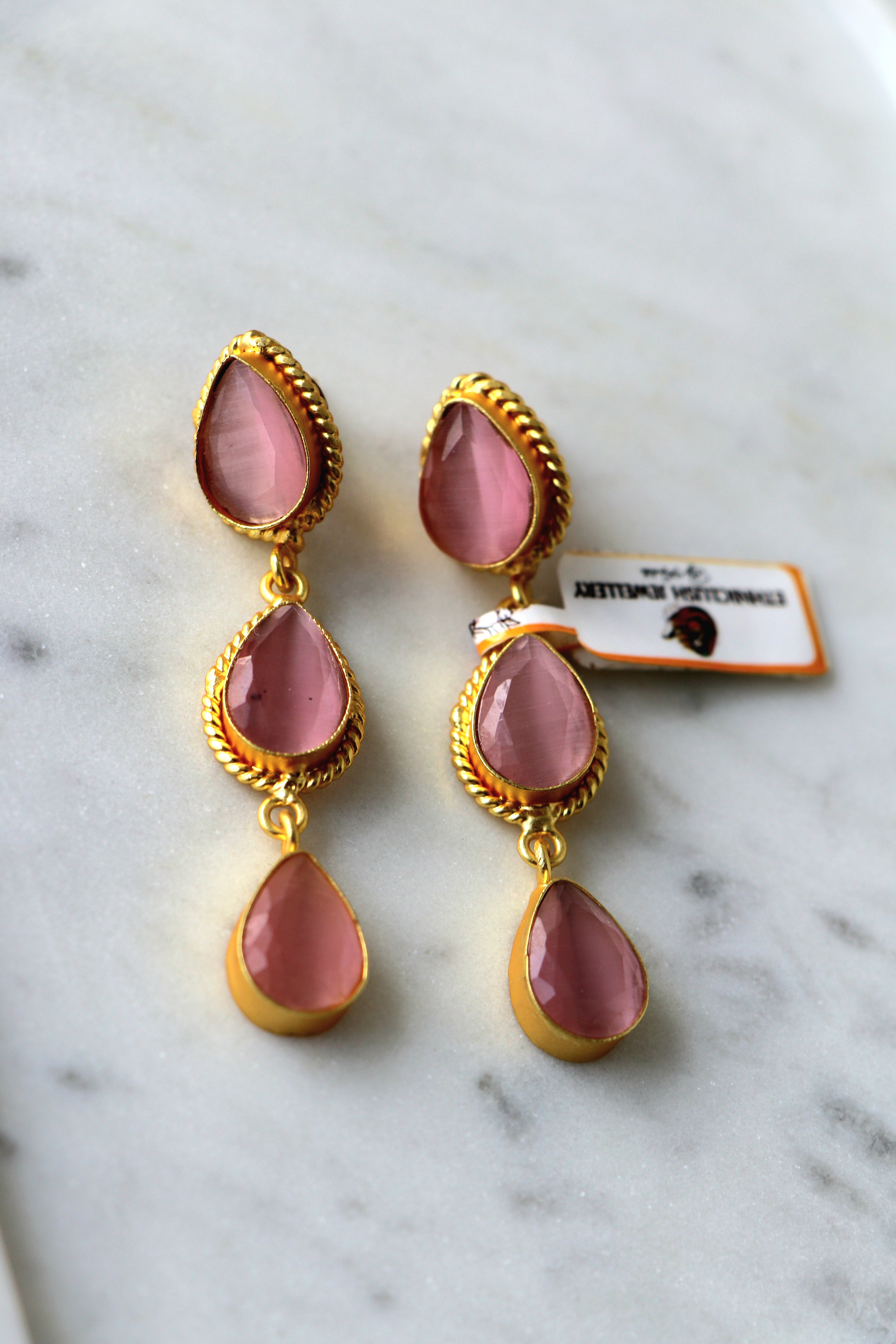 Amber Cascade Statement Earrings