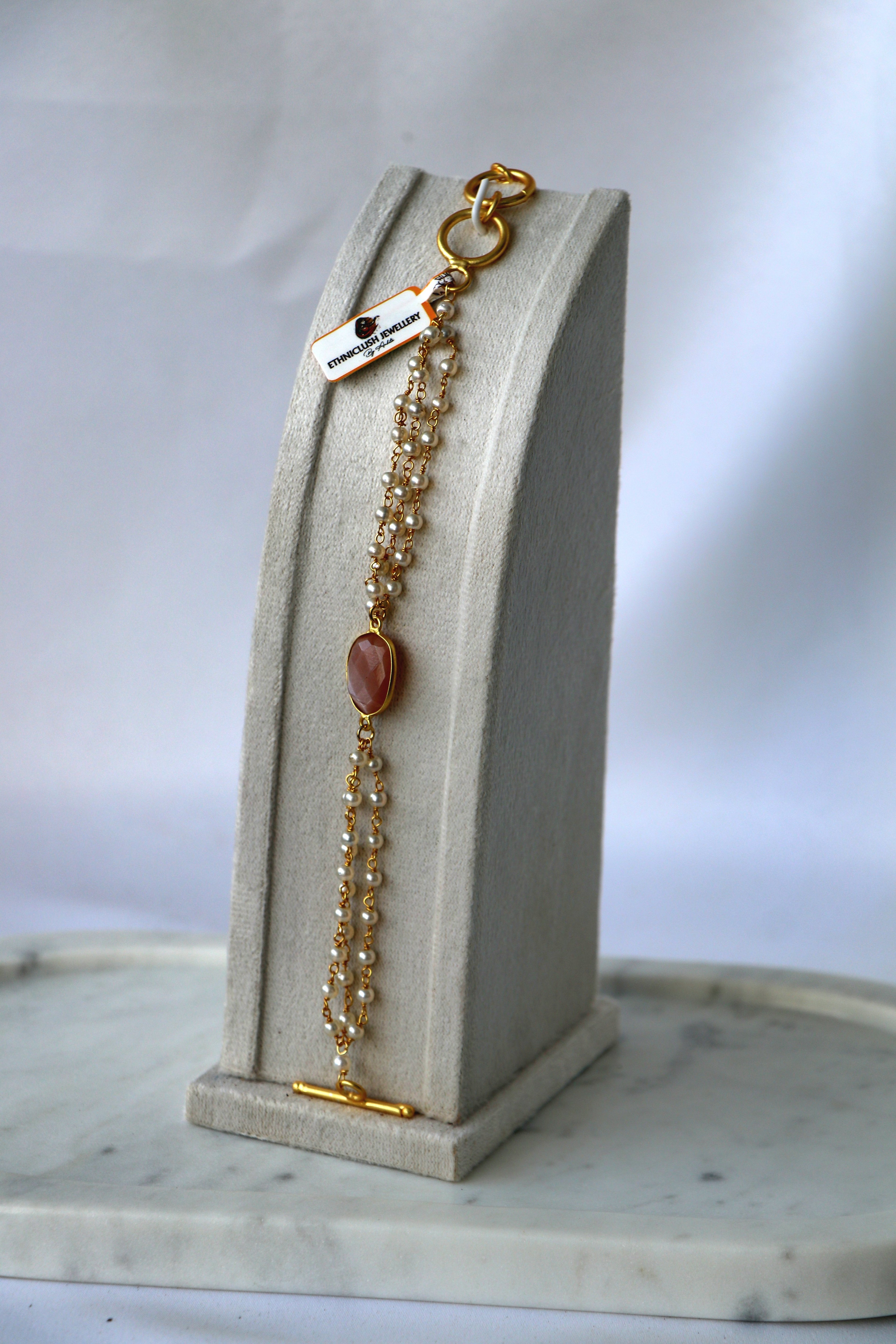 Pink Pearl  Rose Quartz Cascade Necklace