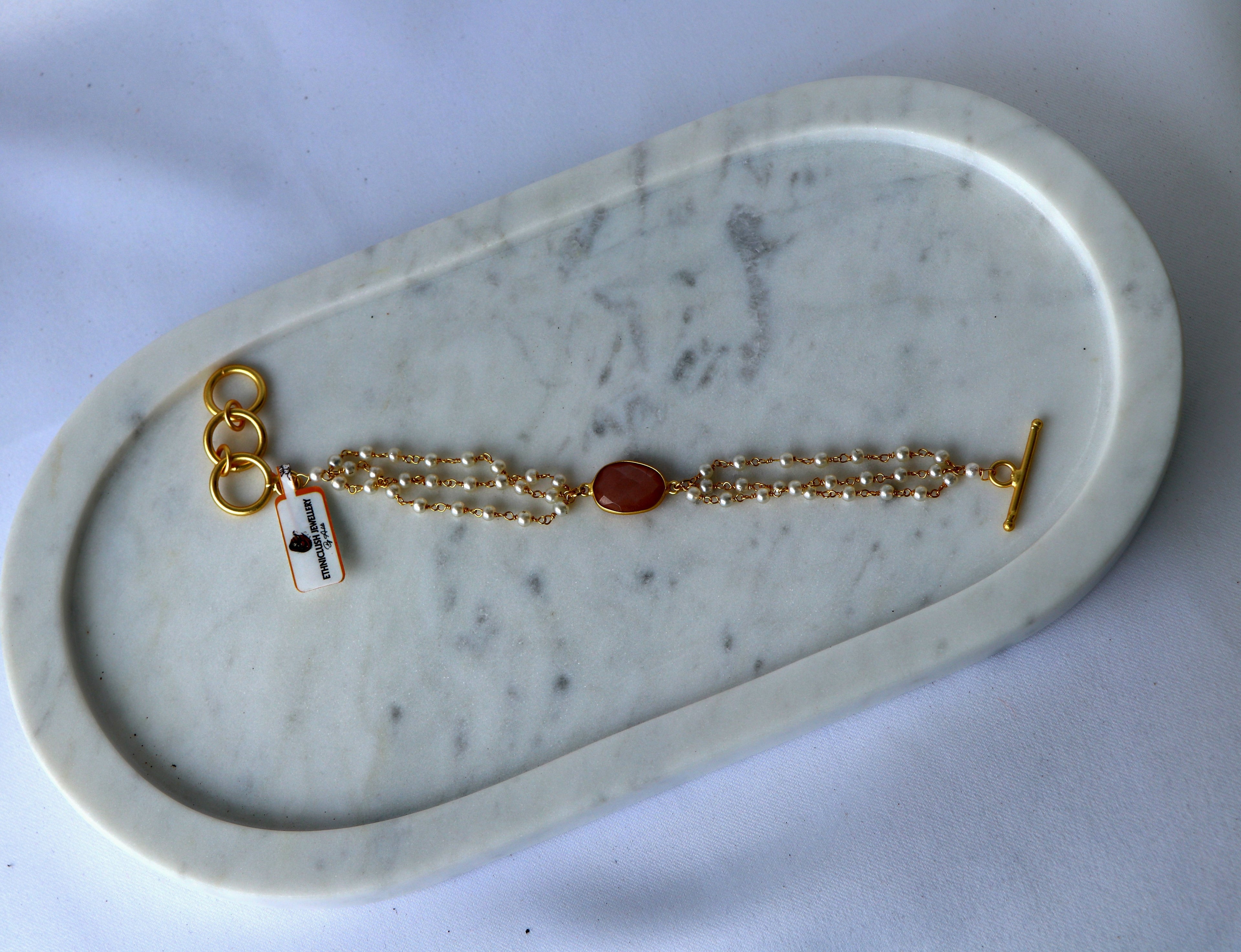 Pink Pearl  Rose Quartz Cascade Necklace