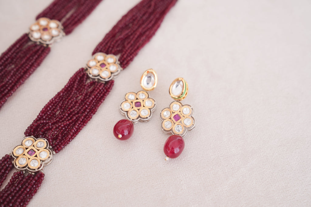 Kundan Multi Strand Necklace Set