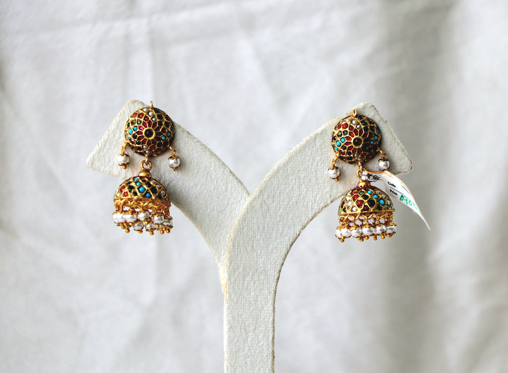 Crimson Cascade Pearl Earrings