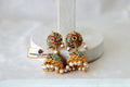 Crimson Cascade Pearl Earrings