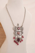 Oxidised Elephant Vintage Necklace with beaded drops