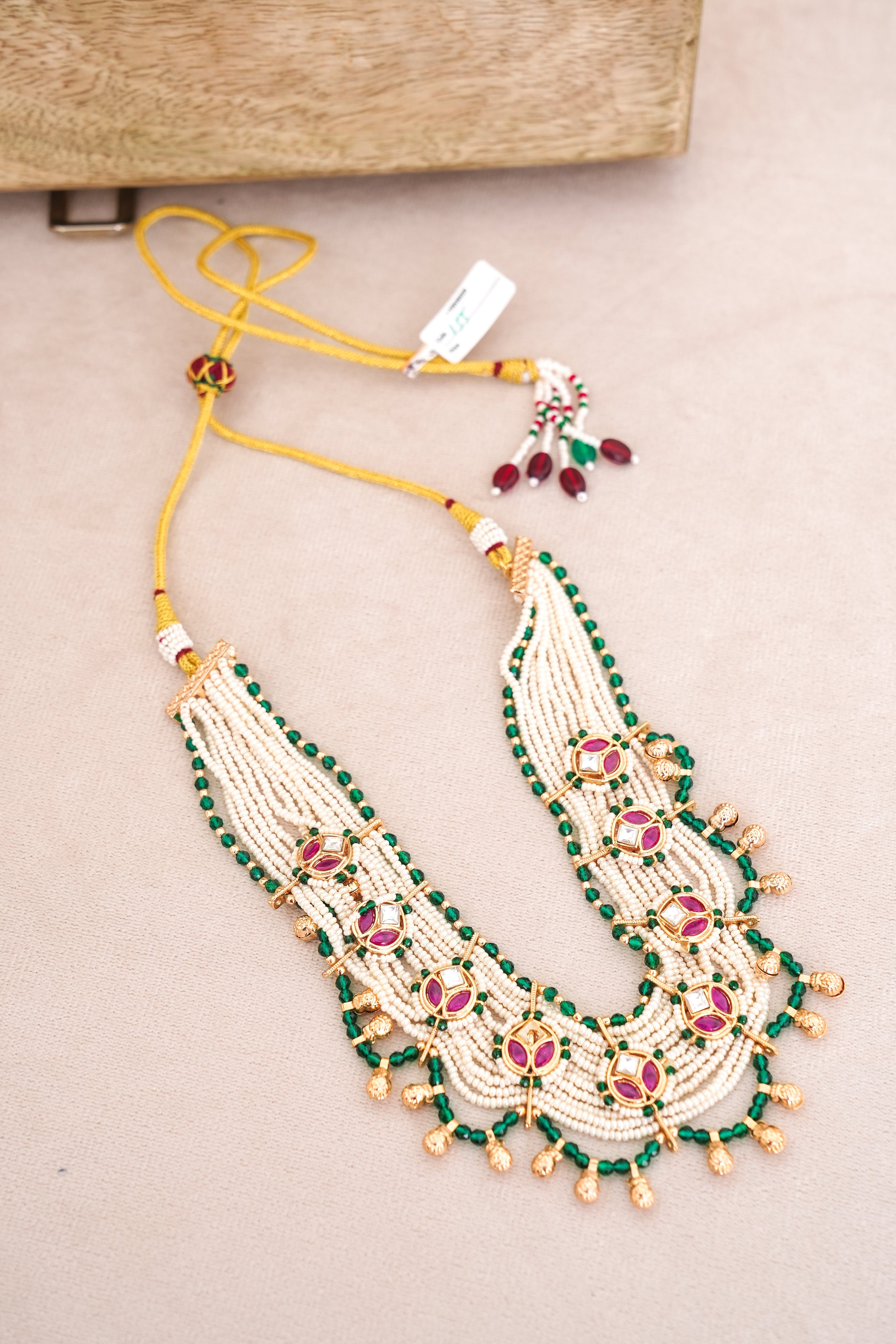 Crimson  Emerald Cascade Choker Set