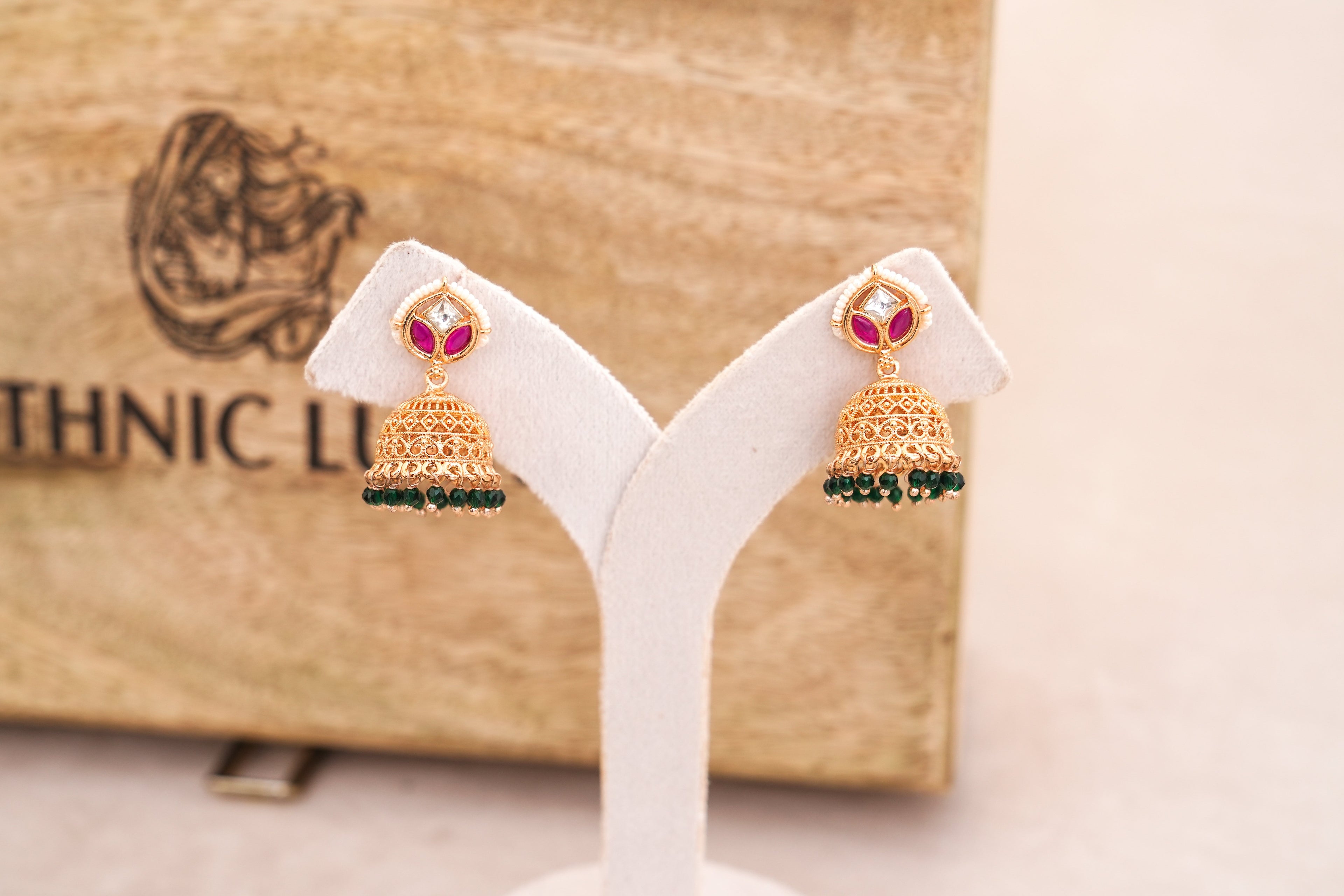 Crimson  Emerald Cascade Choker Set