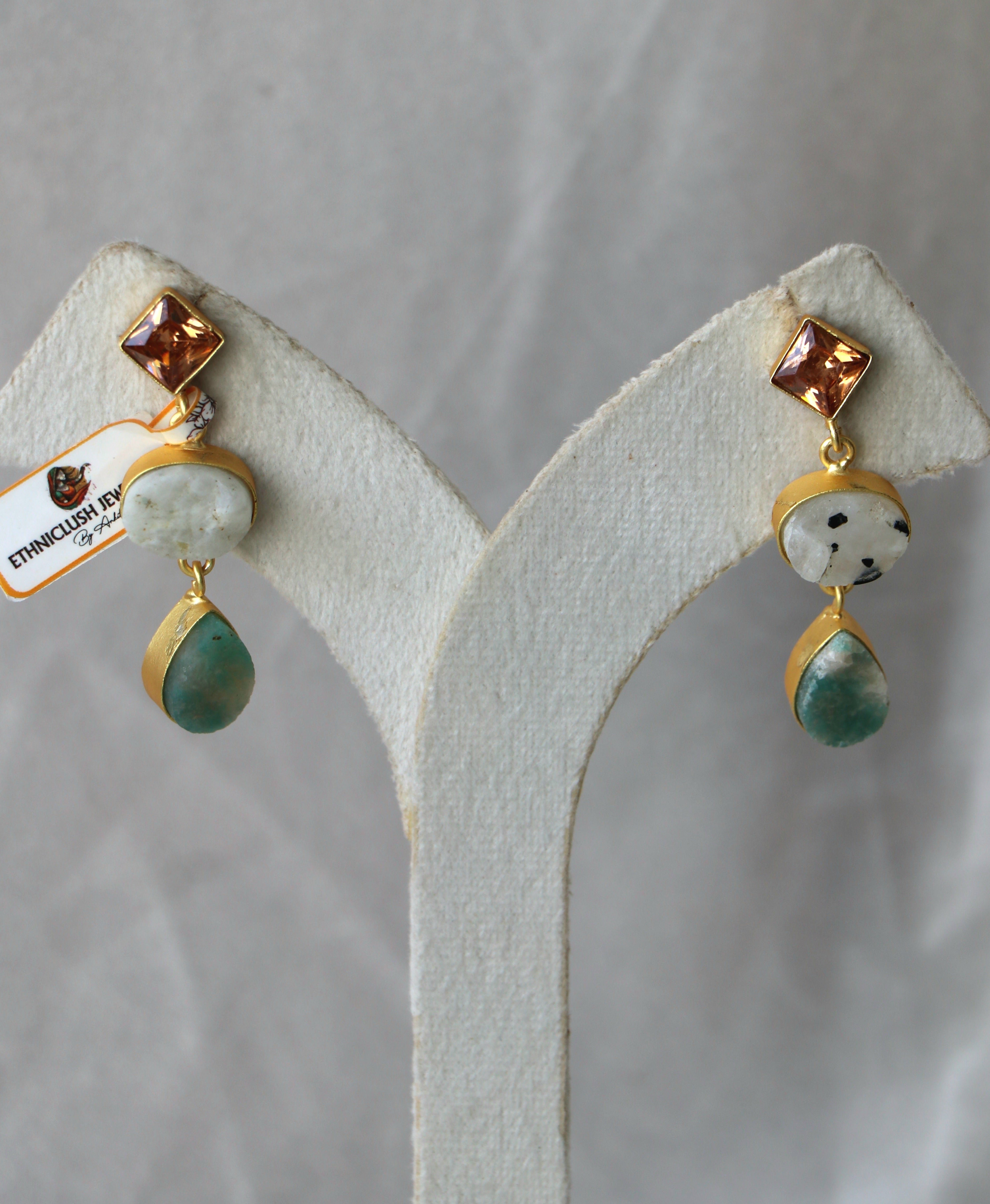Crimson Aventurine Cascade Earrings