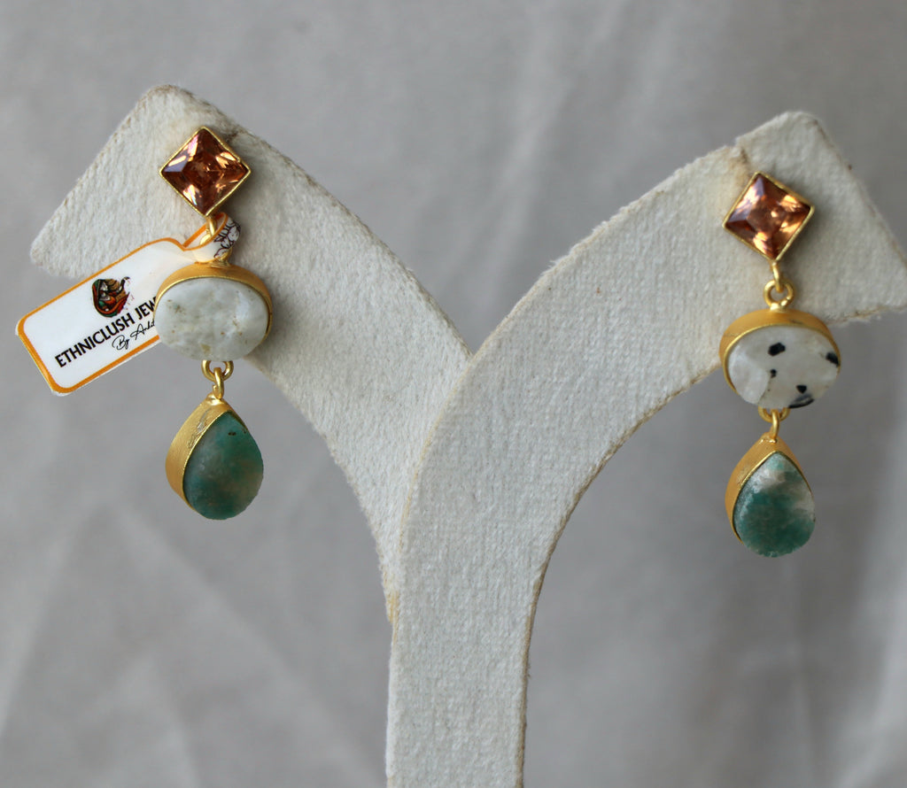 Crimson Aventurine Cascade Earrings