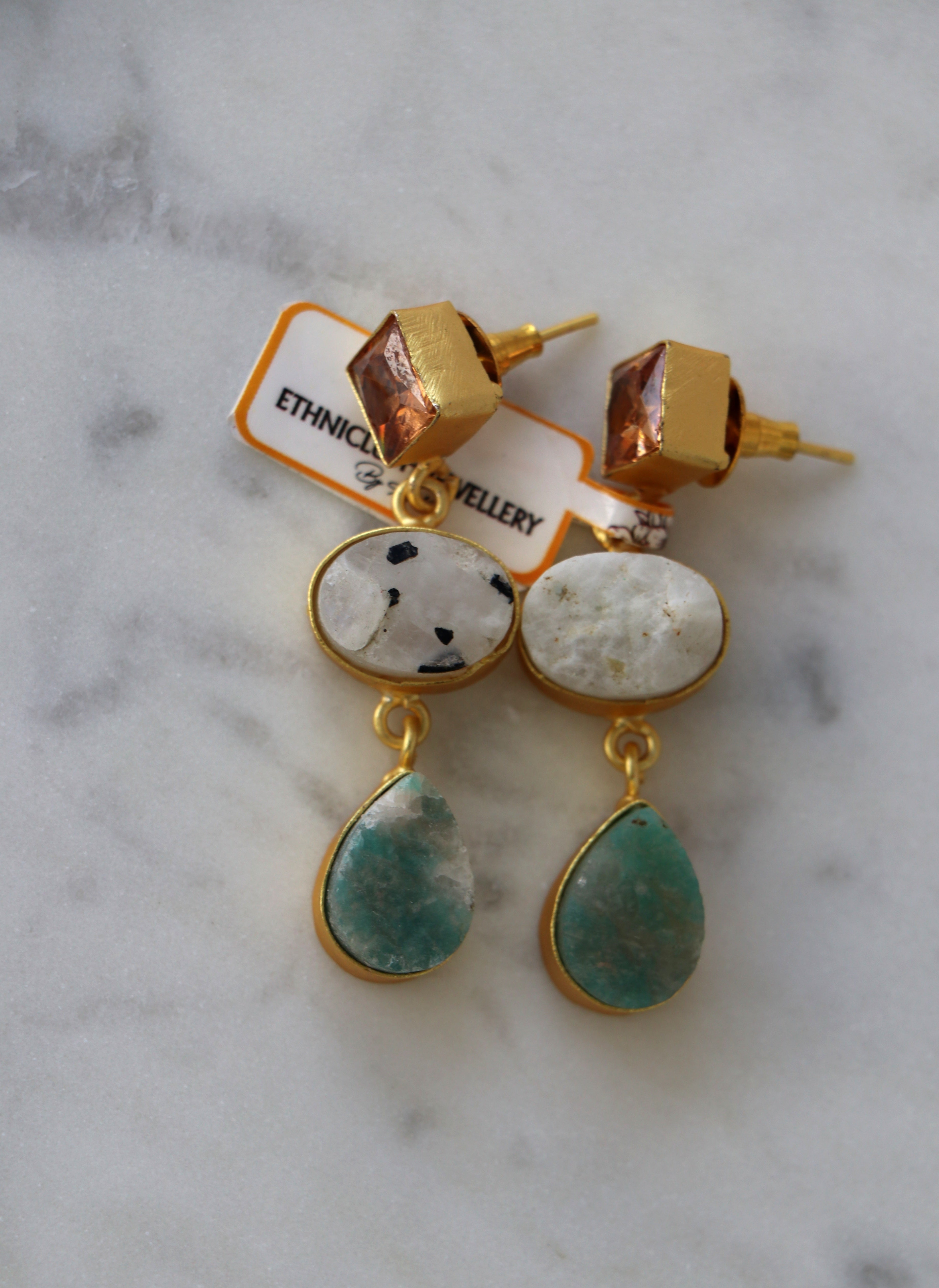 Crimson Aventurine Cascade Earrings
