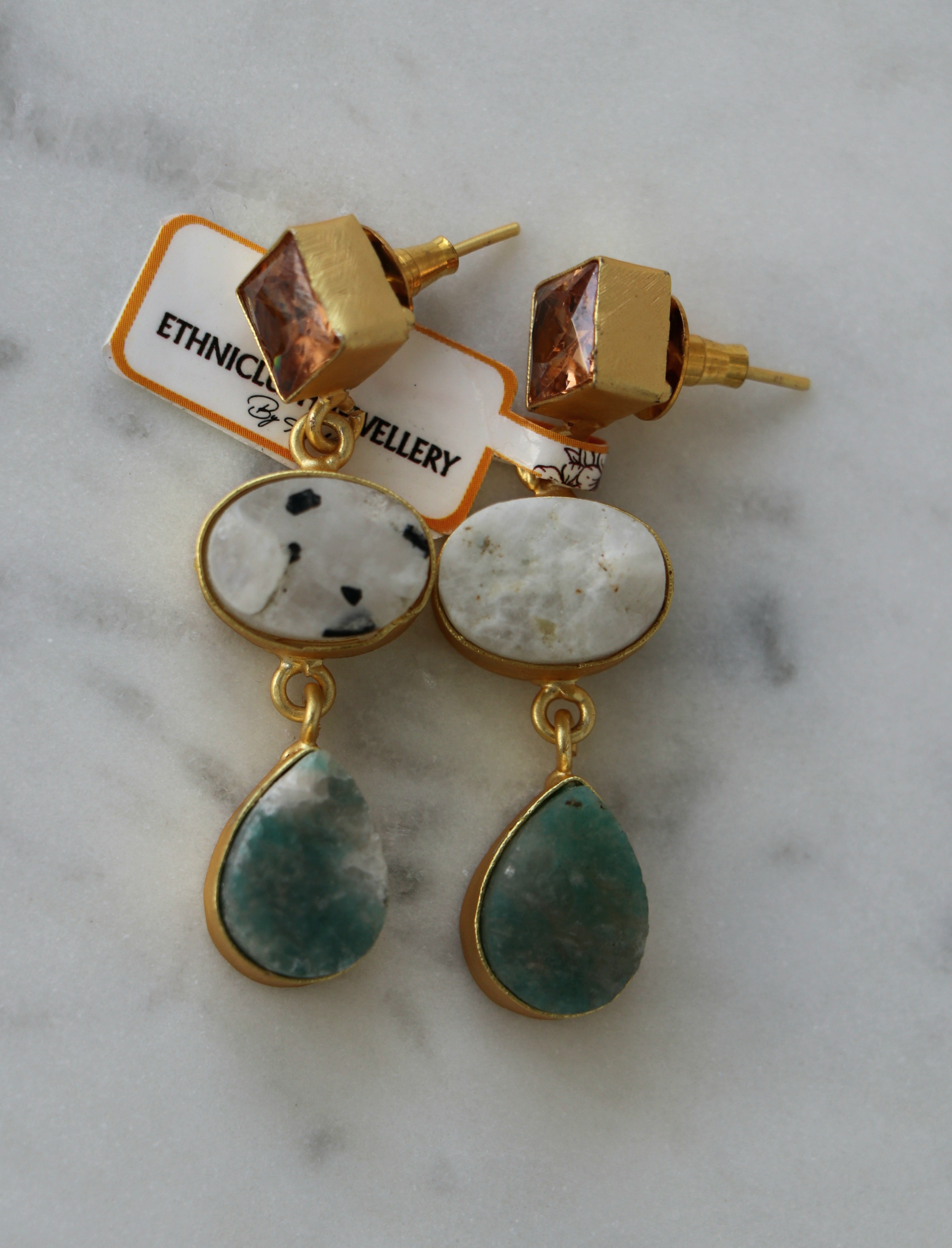 Crimson Aventurine Cascade Earrings