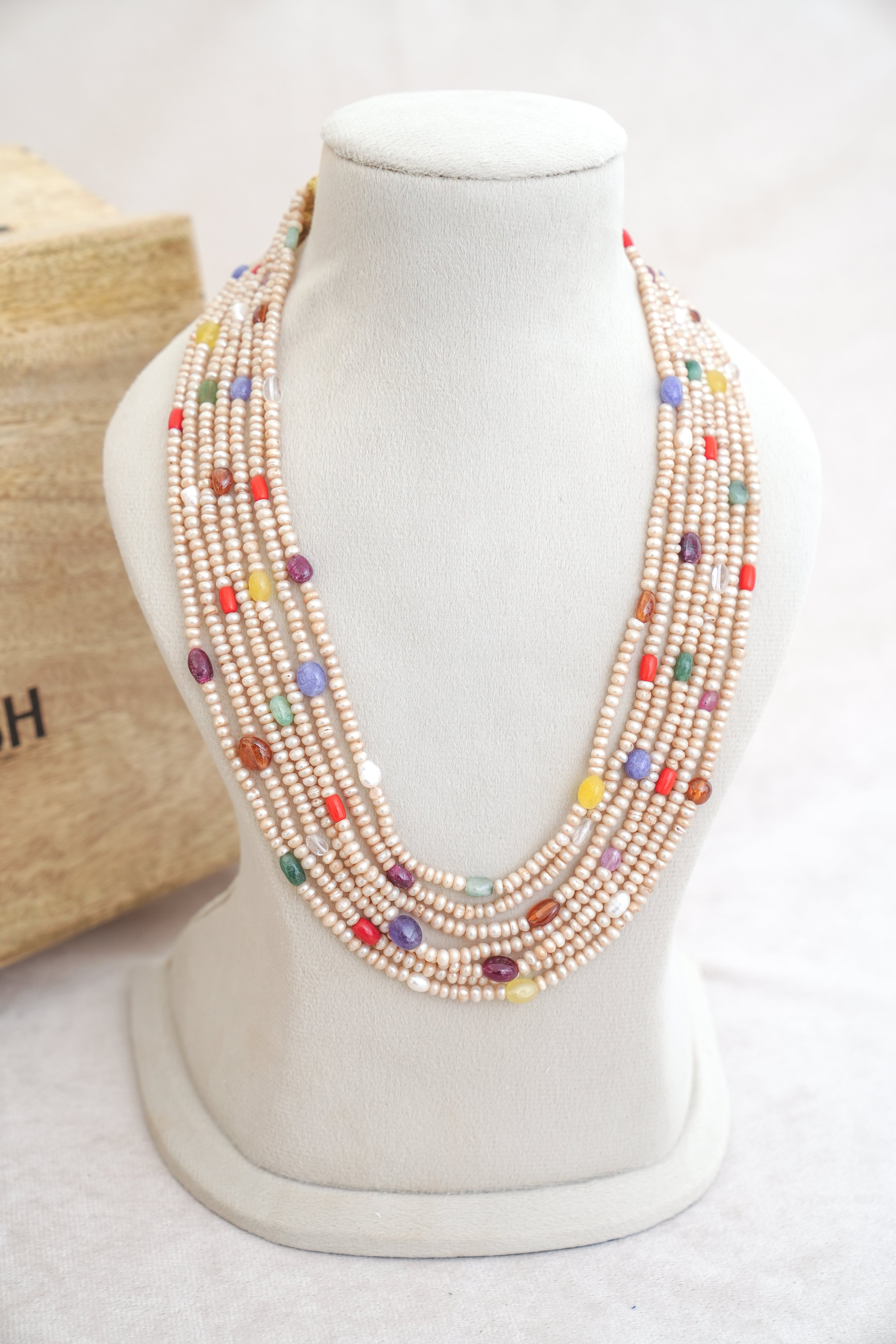 Crimson  Emerald Cascade Necklace