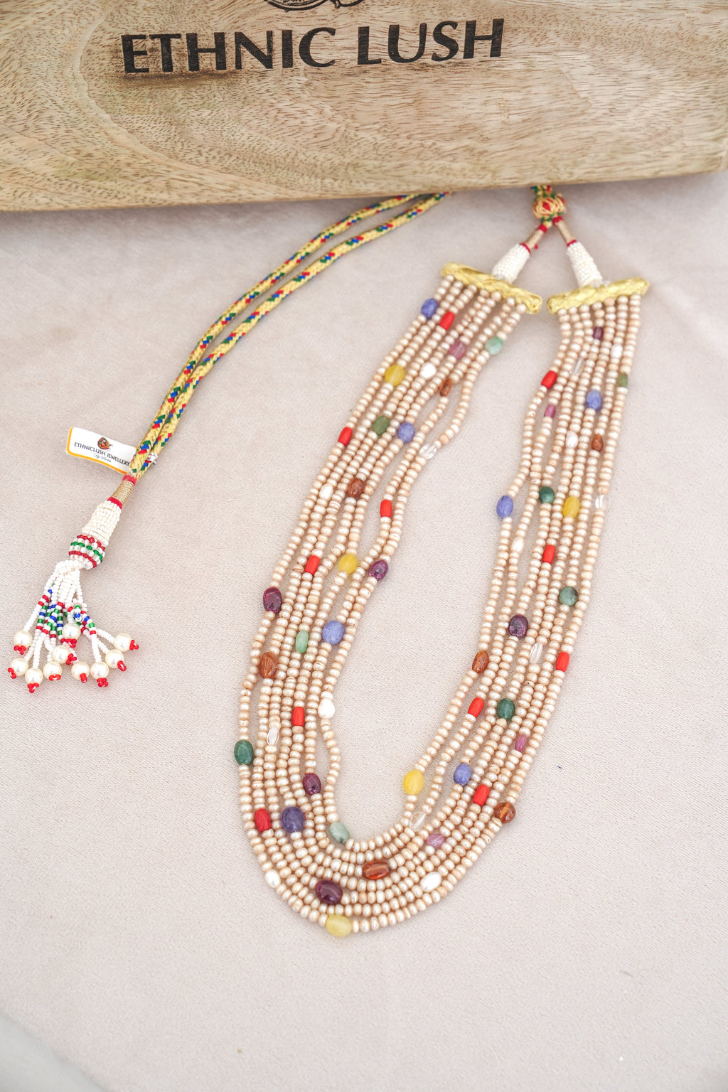 Crimson  Emerald Cascade Necklace