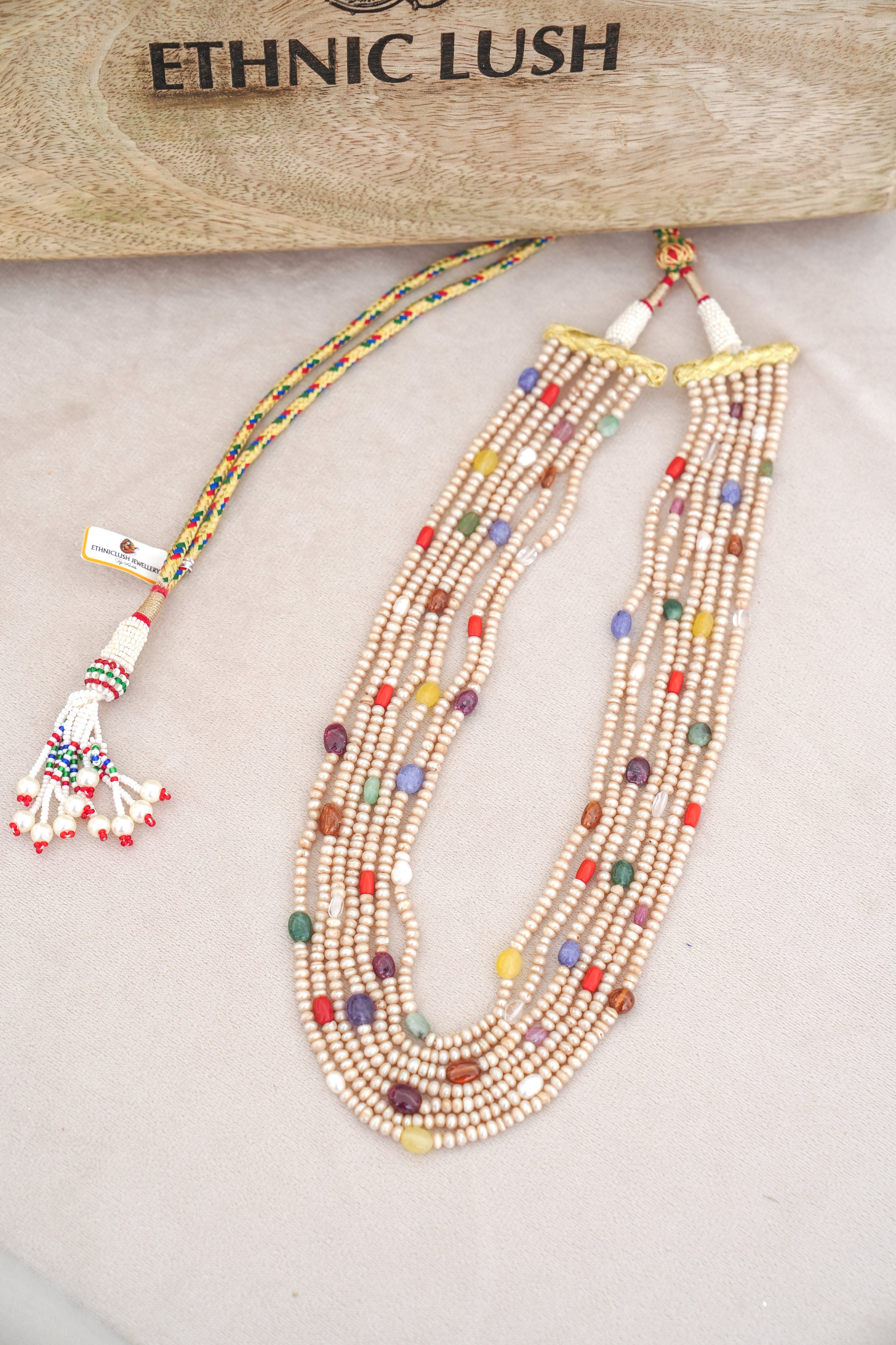 Crimson  Emerald Cascade Necklace