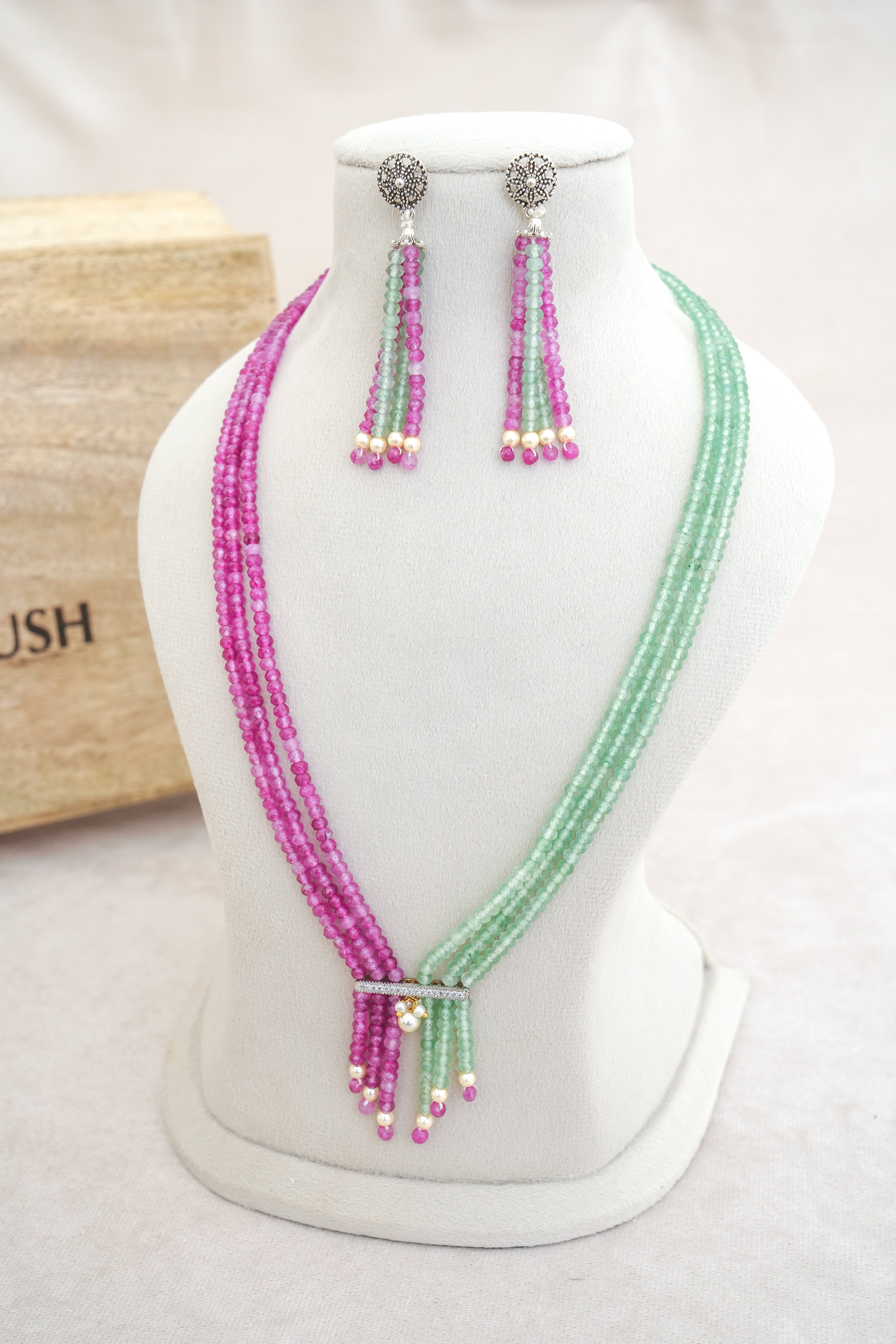 Crimson  Emerald Cascade Set