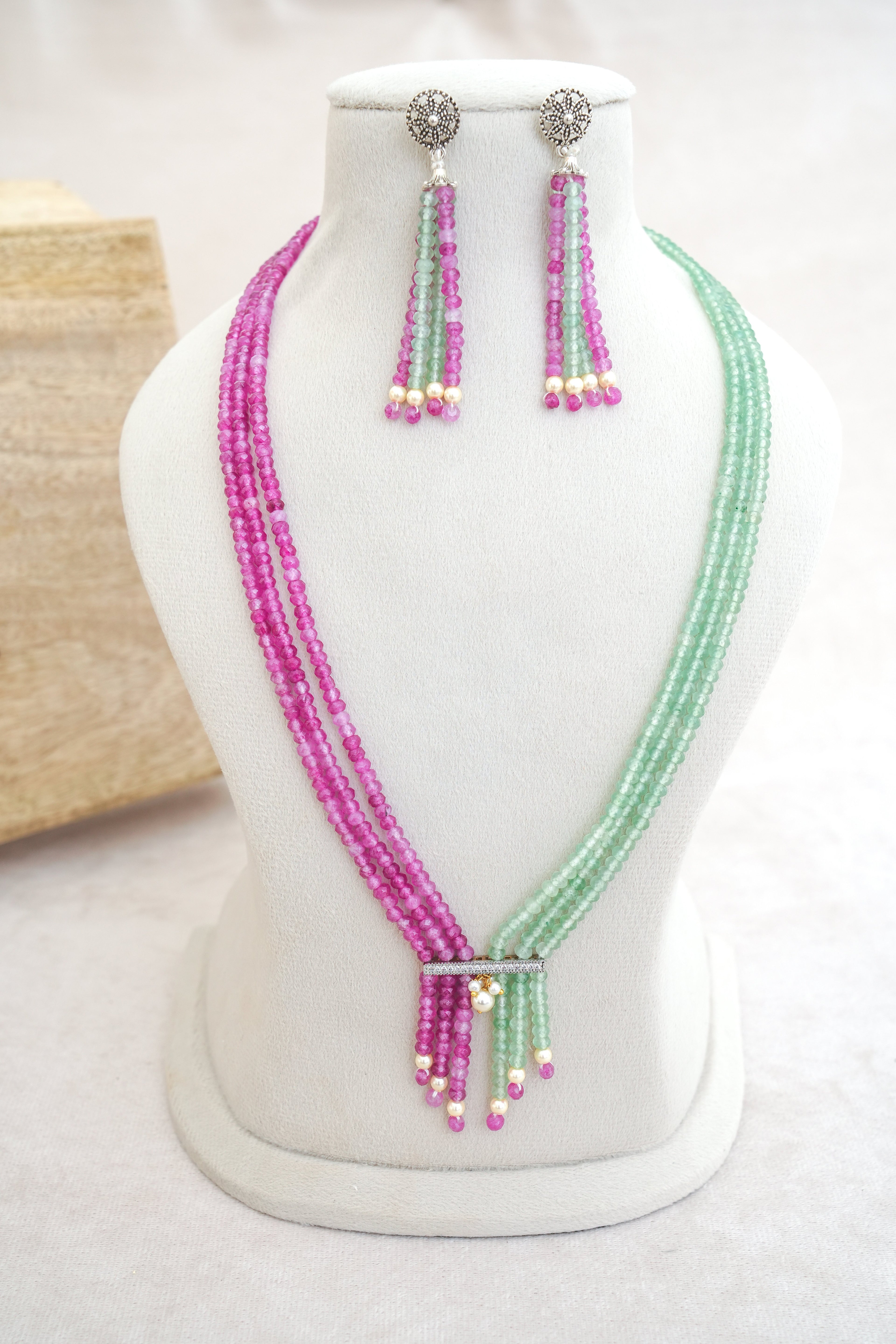 Crimson  Emerald Cascade Set