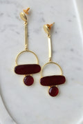 Crimson Geometry Earrings