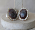 Sapphire Halo Statement Earrings