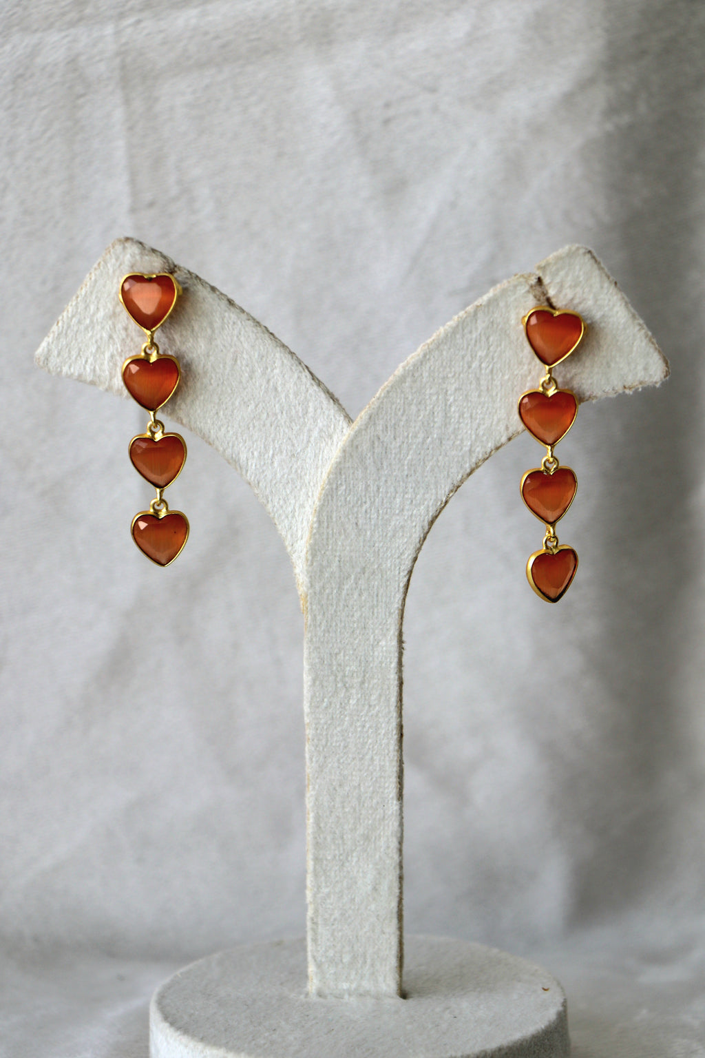 Crimson Heart Cascade Earrings