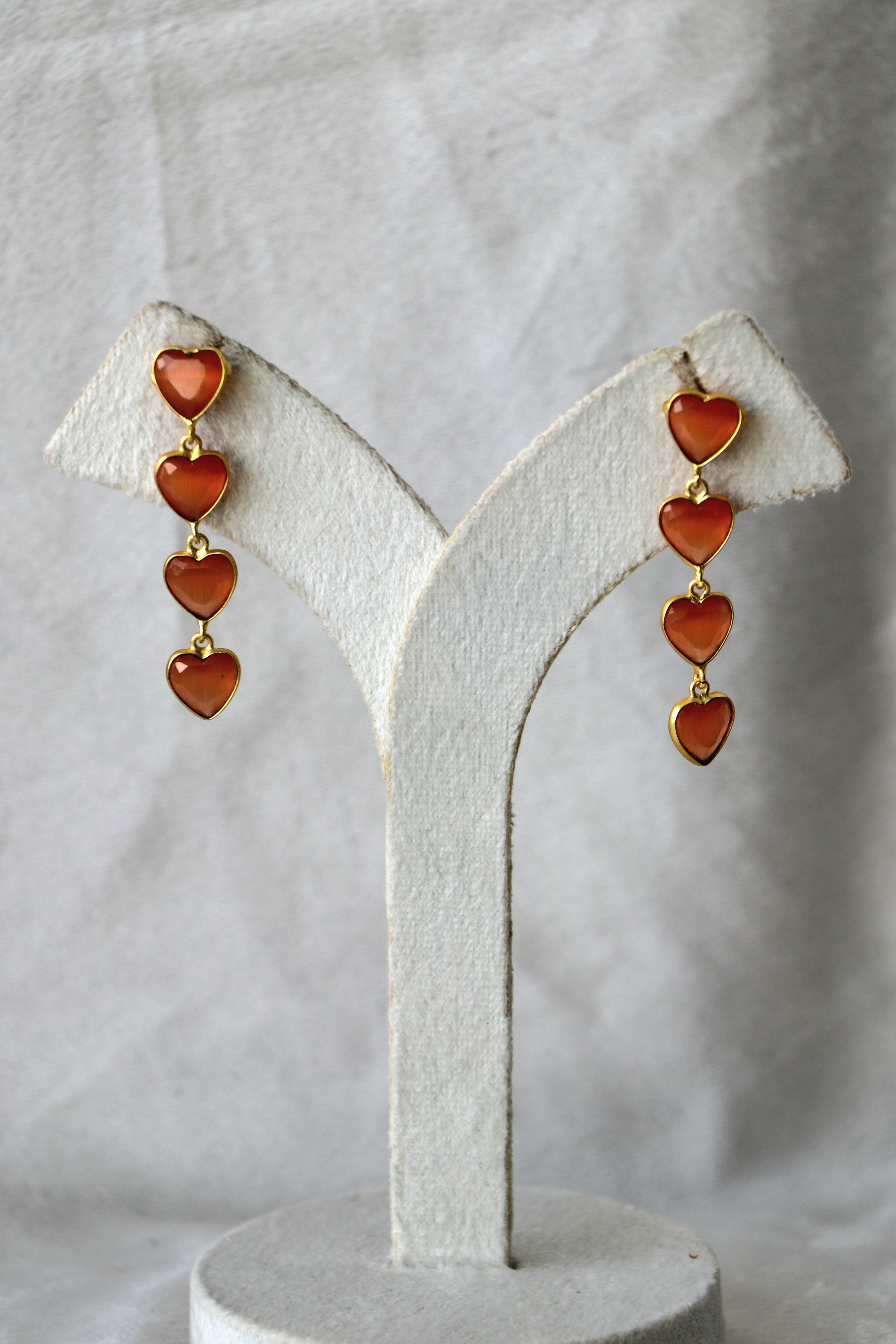Crimson Heart Cascade Earrings