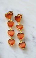 Crimson Heart Cascade Earrings