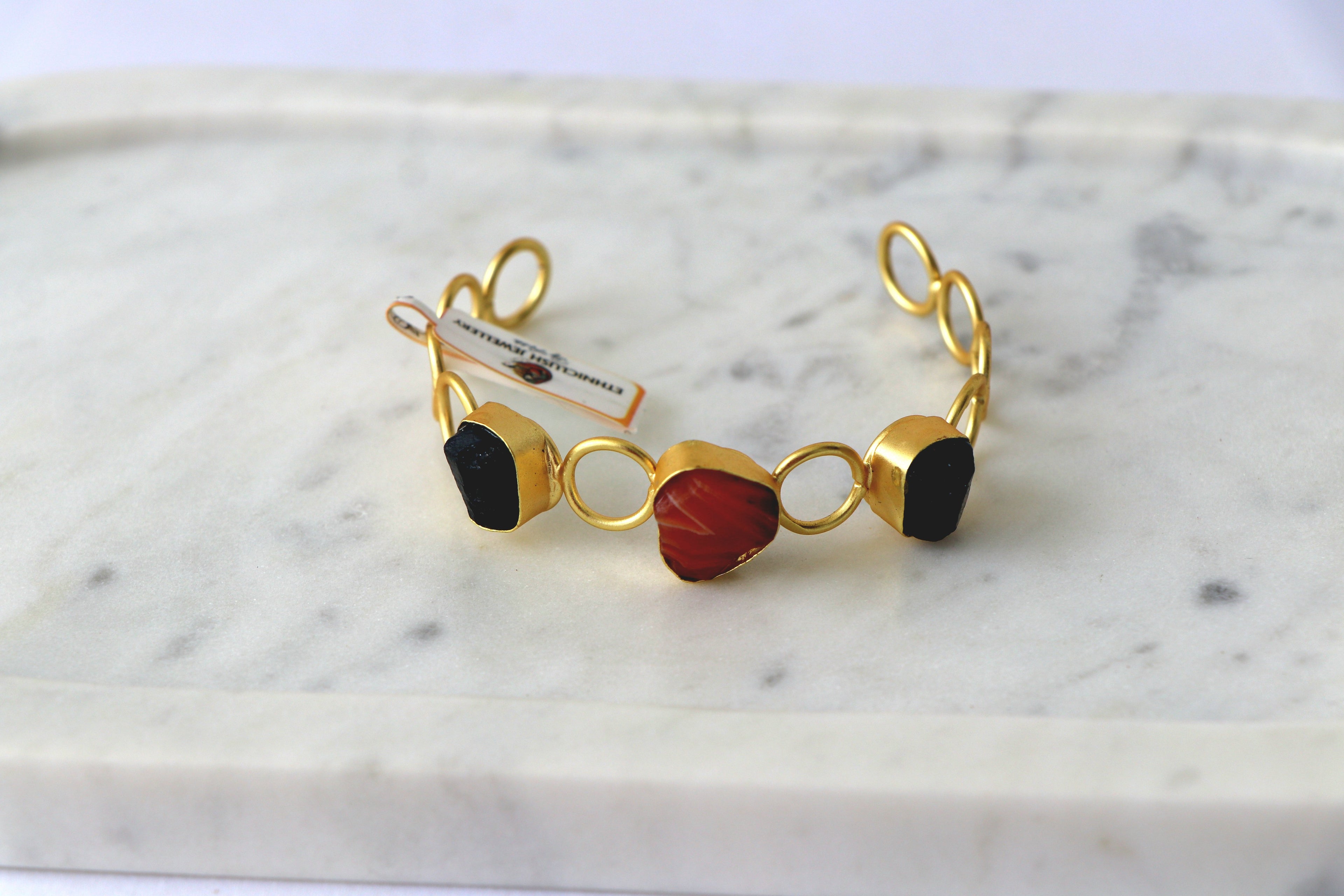 Ruby Amethyst Quartz Triad Bracelet