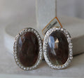 Sapphire Oval Halo Earrings