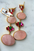 Crimson Lotus Gemstone Earrings