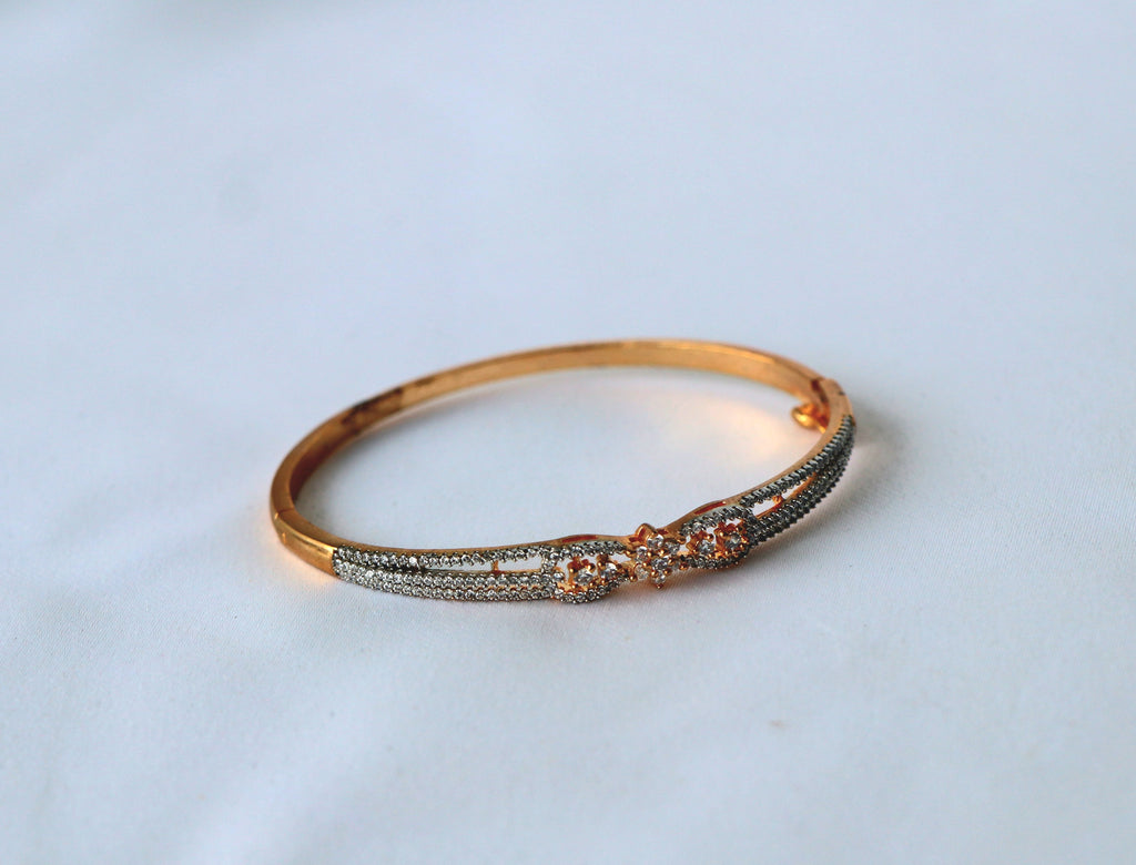 Crimson Lotus Gold Bangle