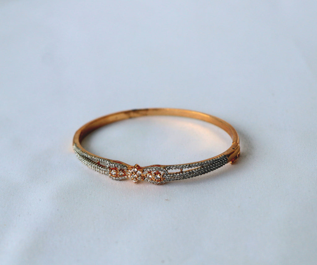 Crimson Lotus Gold Bangle