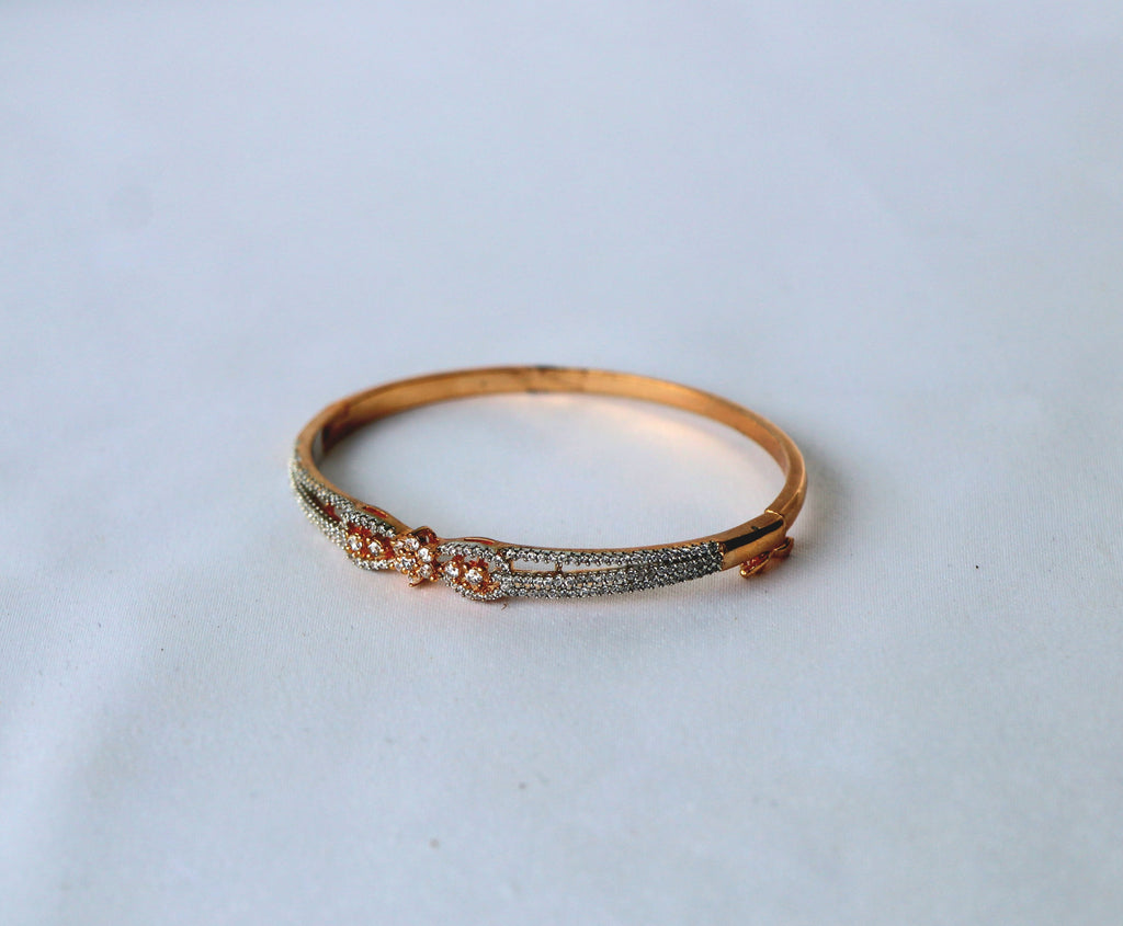 Crimson Lotus Gold Bangle
