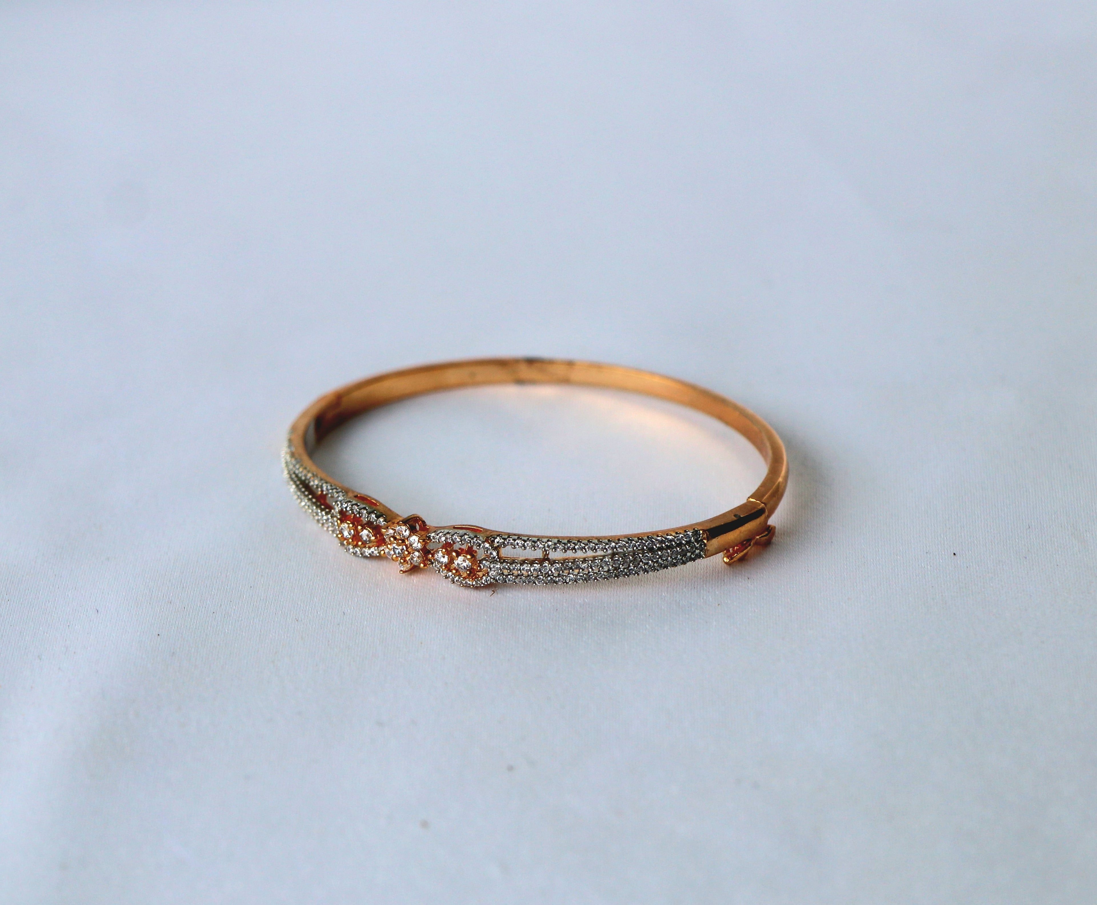 Crimson Lotus Gold Bangle