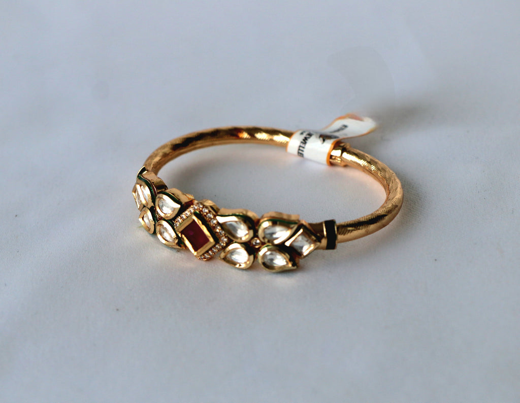Kundan Ruby Openable Bracelet