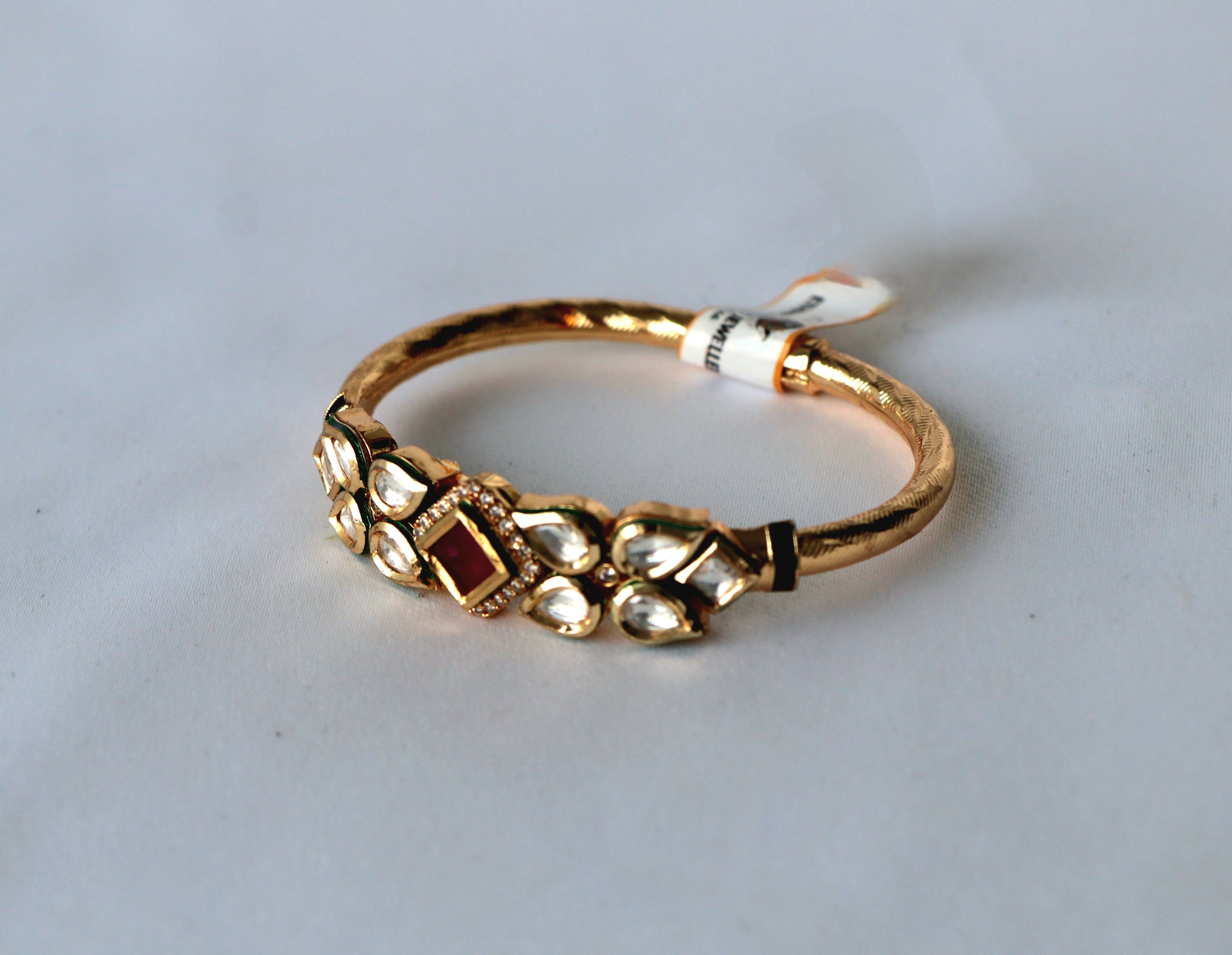 Kundan Ruby Openable Bracelet