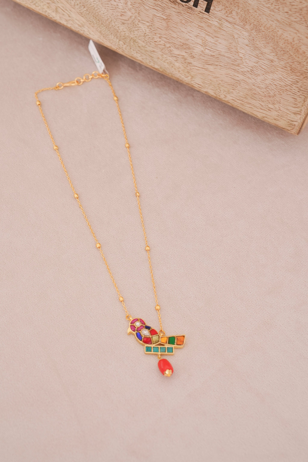Artisanal Jadau Kundan Bird Pendant Necklace