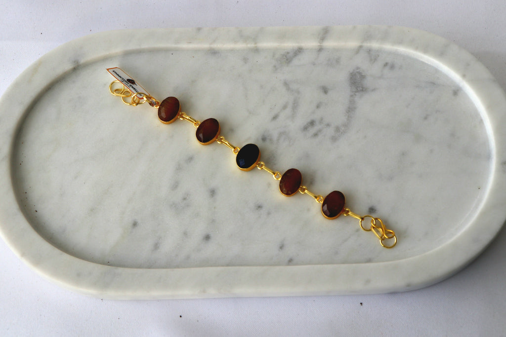 Crimson Onyx Cascade Bracelet