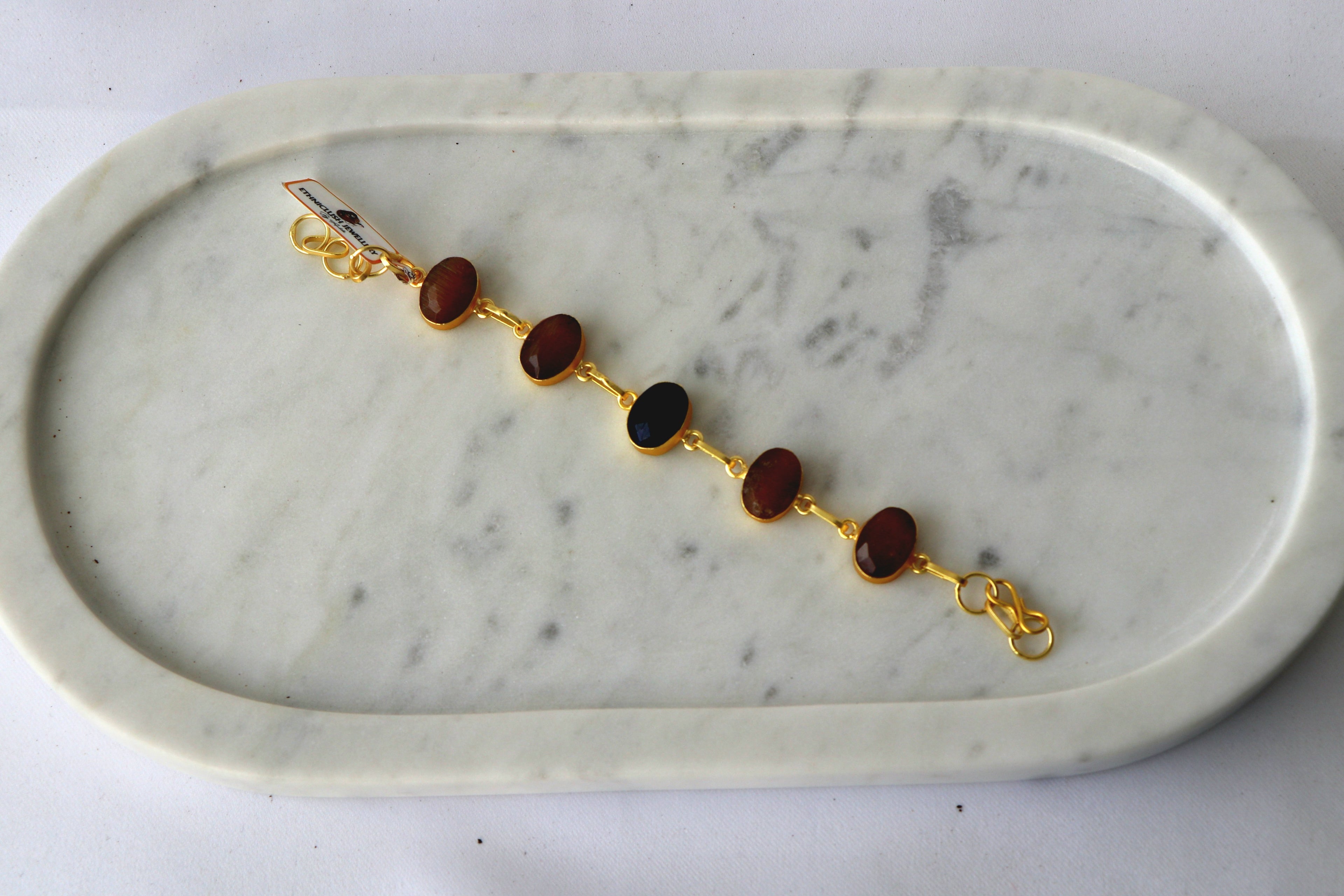 Crimson Onyx Cascade Bracelet