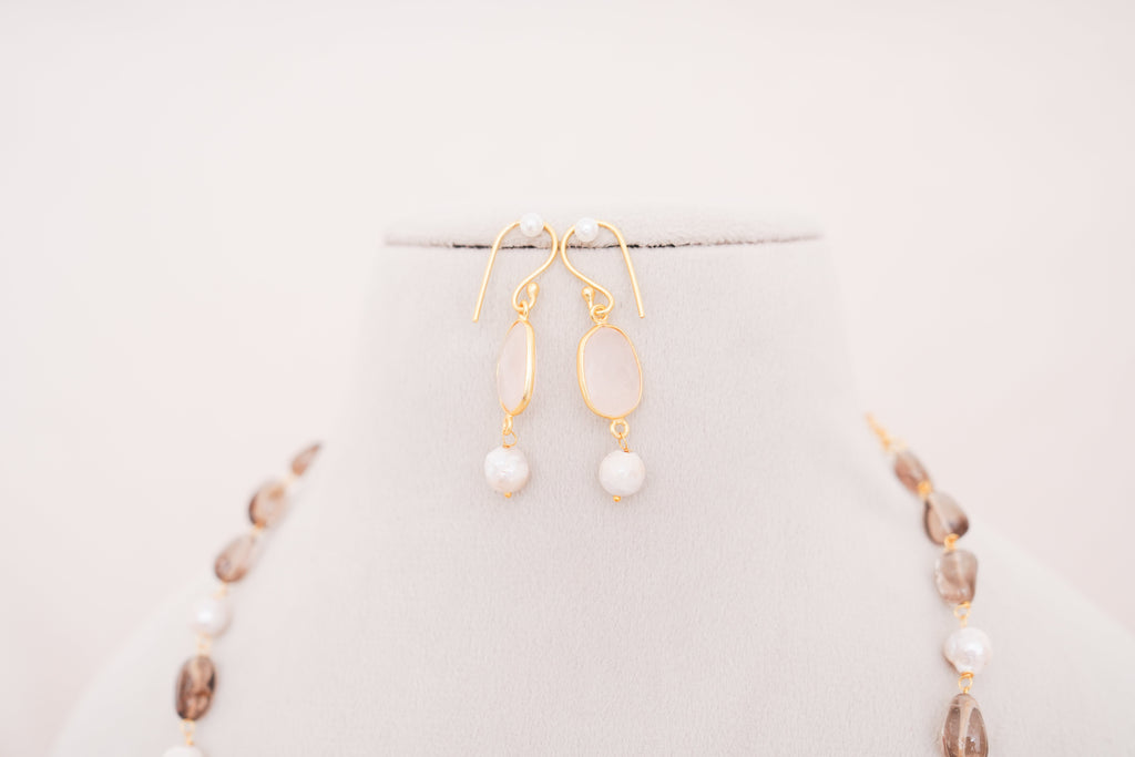 Boho Chic Multistone & Pearl Layered Necklace Set