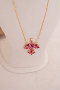 Multicolour Jadau Bird Motif Pendant