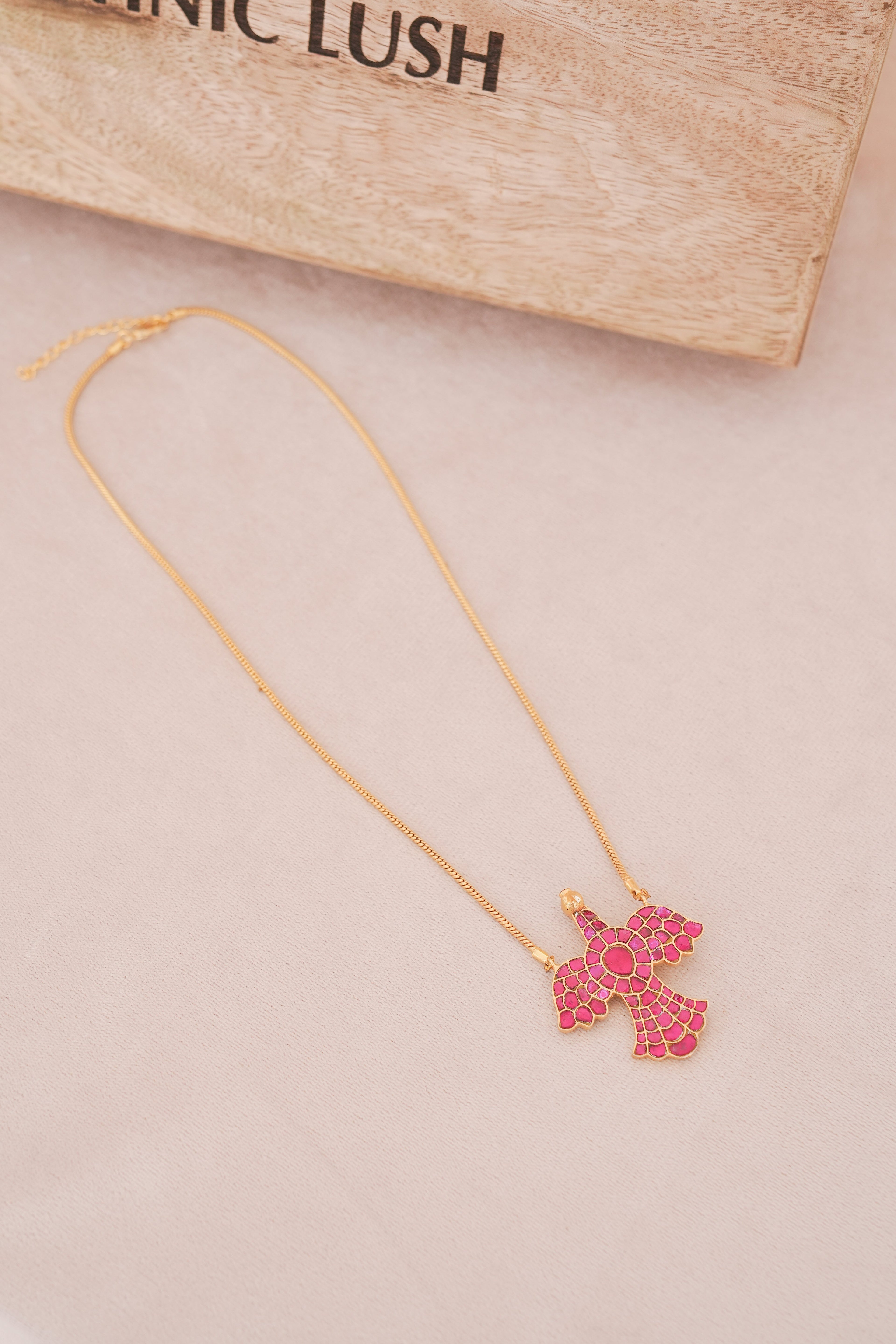Multicolour Jadau Bird Motif Pendant